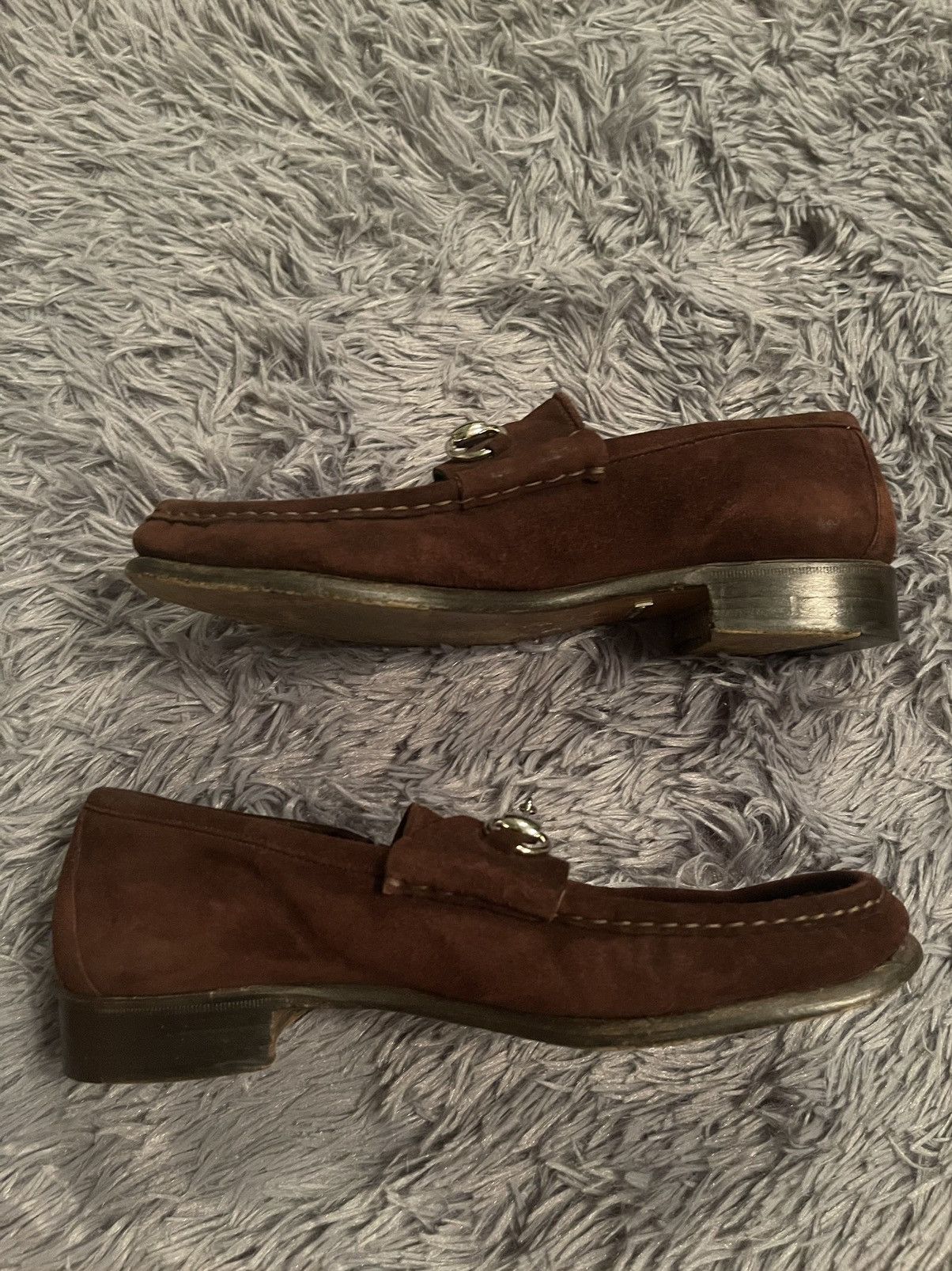 Gucci × Vintage Gucci Horsebit 90s vintage brown suede Loafers shoes Size US 11 / EU 44 - 5 Thumbnail