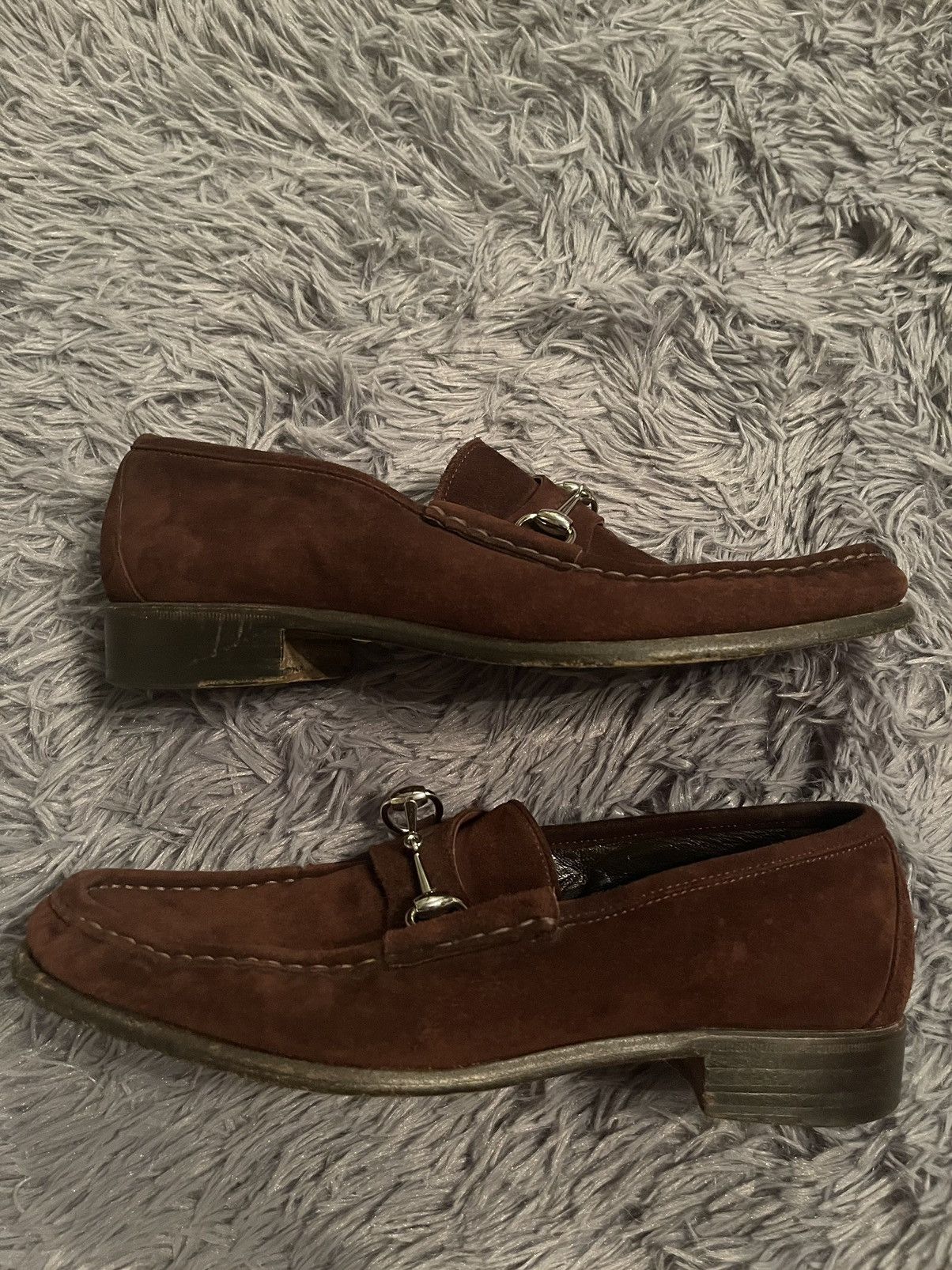 Gucci × Vintage Gucci Horsebit 90s vintage brown suede Loafers shoes Size US 11 / EU 44 - 4 Thumbnail