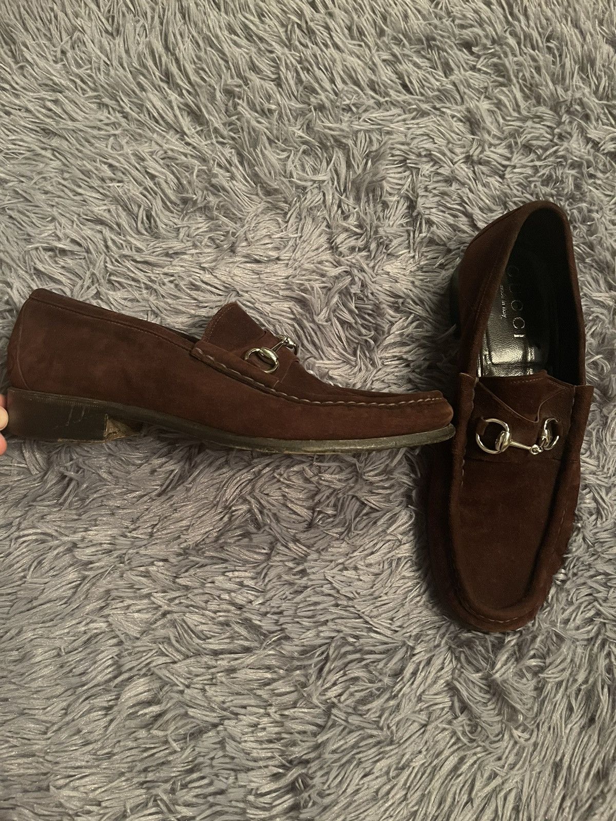 Gucci Horsebit 90s vintage brown suede Loafers shoes