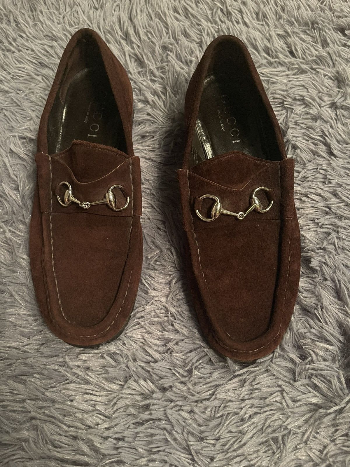 Gucci × Vintage Gucci Horsebit 90s vintage brown suede Loafers shoes Size US 11 / EU 44 - 2 Thumbnail