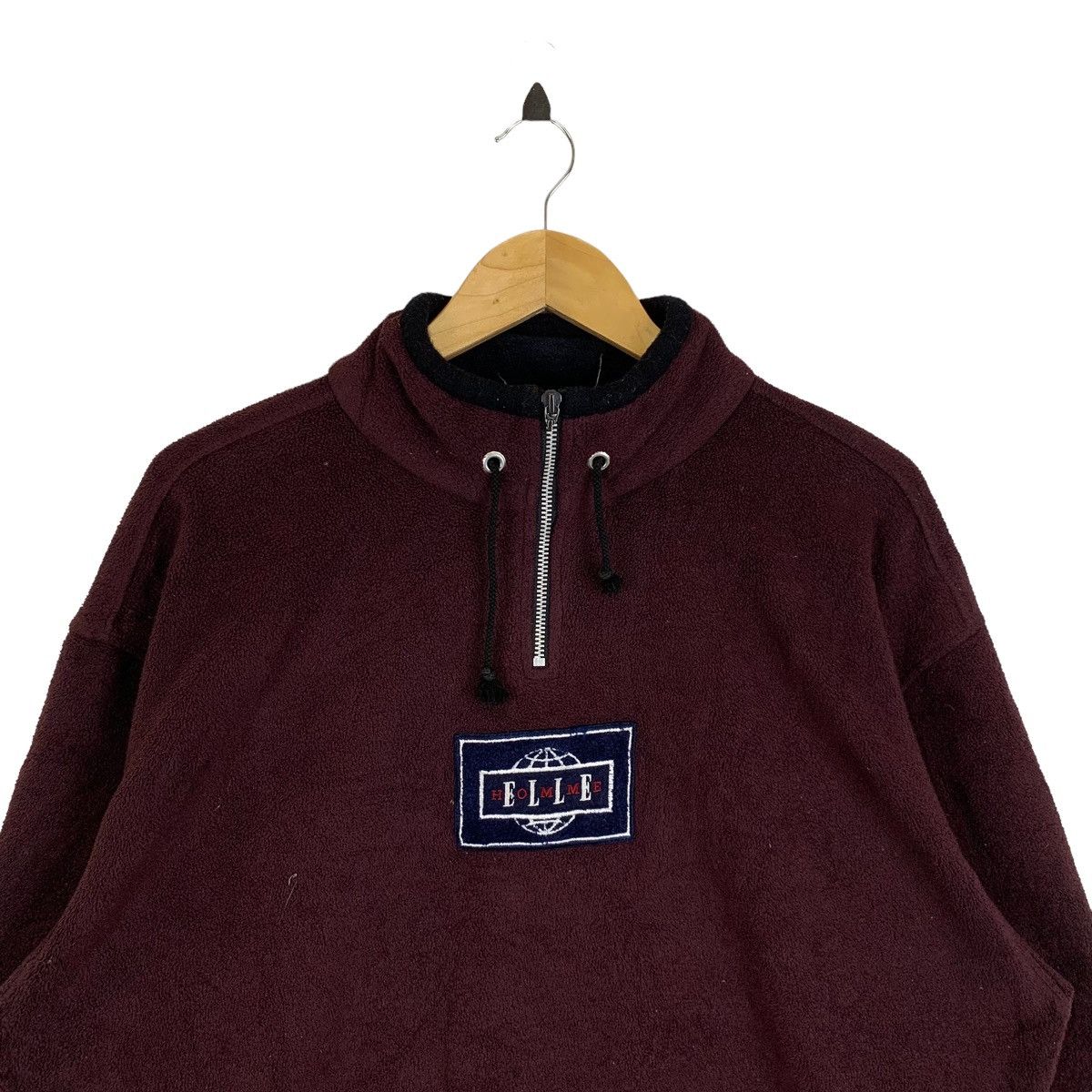 Japanese Brand ELLE HOMME Paris Center Logo Fleece Half Zipper Sweatshirt Size US L / EU 52-54 / 3 - 4 Thumbnail