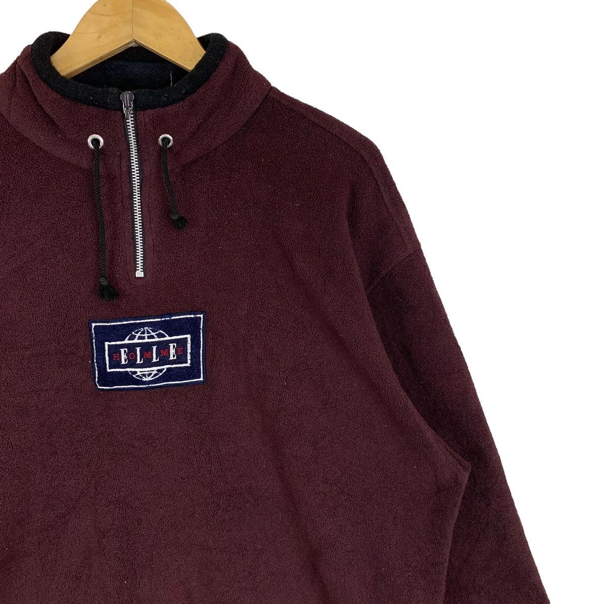 Japanese Brand ELLE HOMME Paris Center Logo Fleece Half Zipper Sweatshirt Size US L / EU 52-54 / 3 - 9 Thumbnail