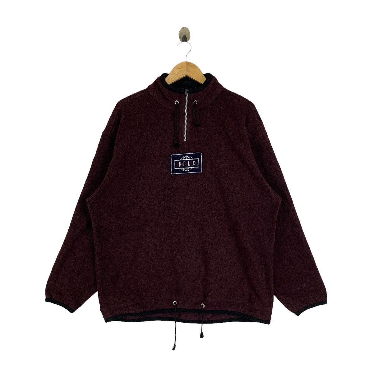 Japanese Brand ELLE HOMME Paris Center Logo Fleece Half Zipper Sweatshirt Size US L / EU 52-54 / 3 - 1 Thumbnail