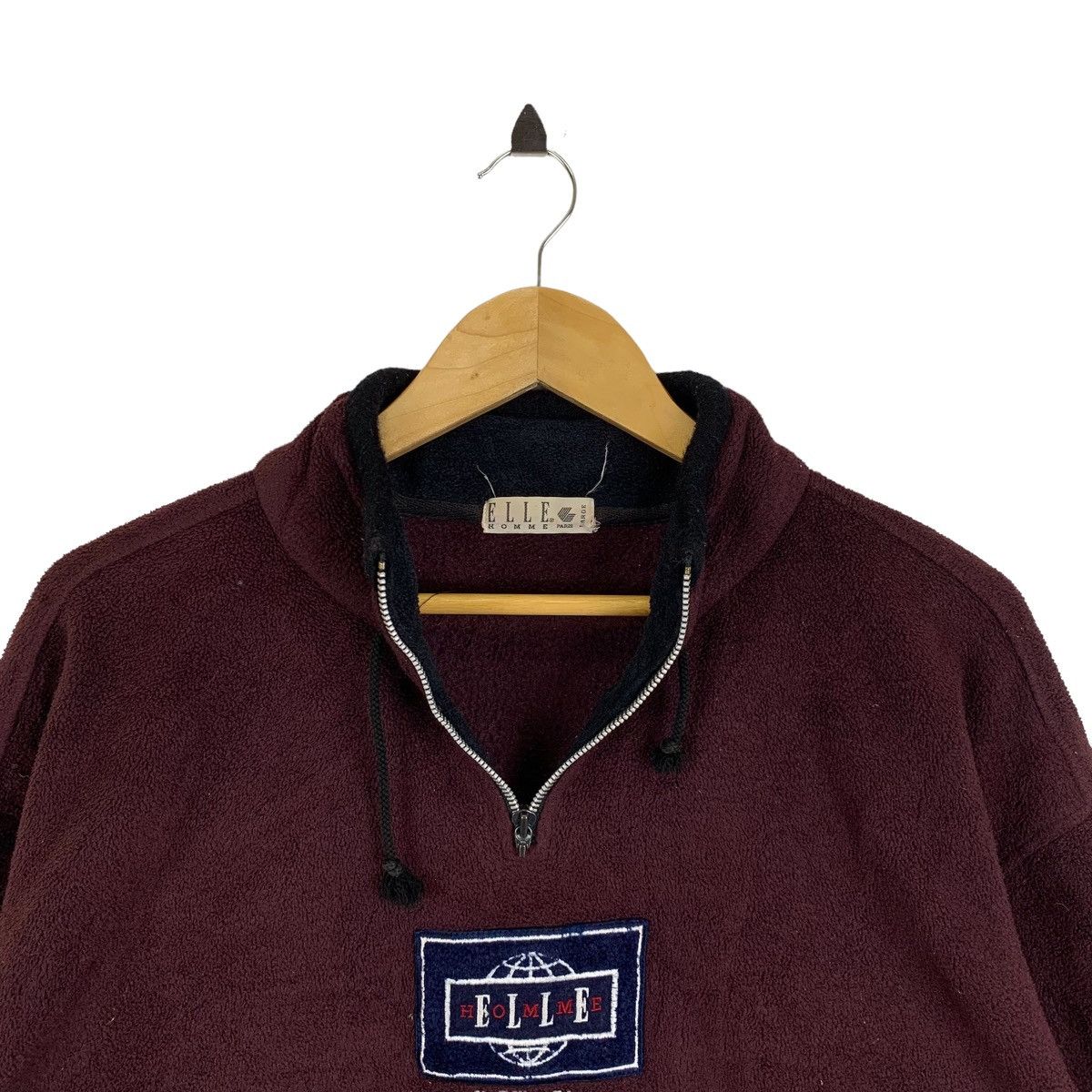 Japanese Brand ELLE HOMME Paris Center Logo Fleece Half Zipper Sweatshirt Size US L / EU 52-54 / 3 - 8 Thumbnail