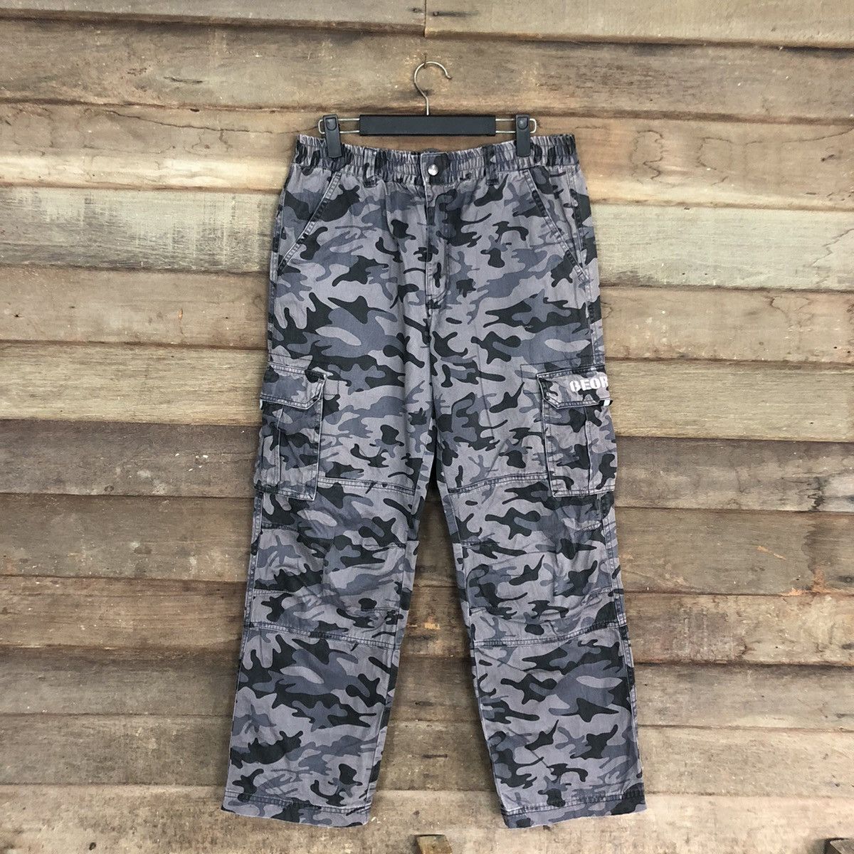 George George Purple Faded Multipocket Military Cargo Pants #0555 Size US 29 - 1 Thumbnail