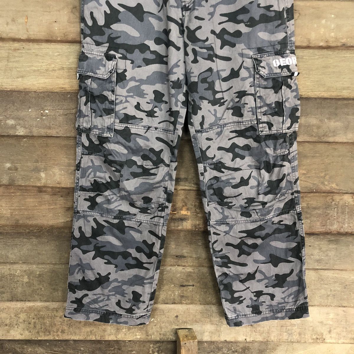 George George Purple Faded Multipocket Military Cargo Pants #0555 Size US 29 - 3 Thumbnail