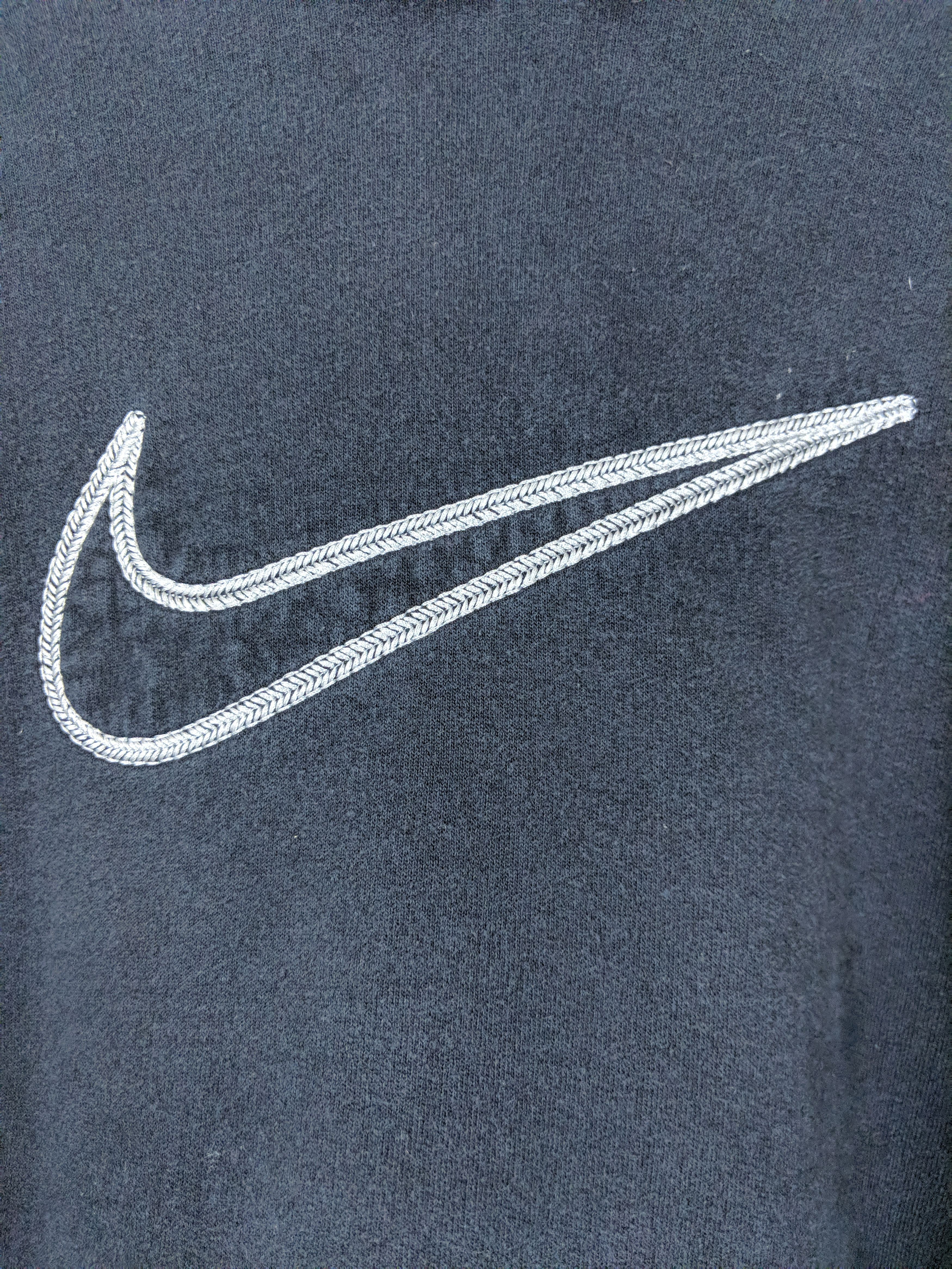 Nike Vintage 90s Nike Big Center Swoosh Faded Black Hoodie Size US M / EU 48-50 / 2 - 5 Thumbnail