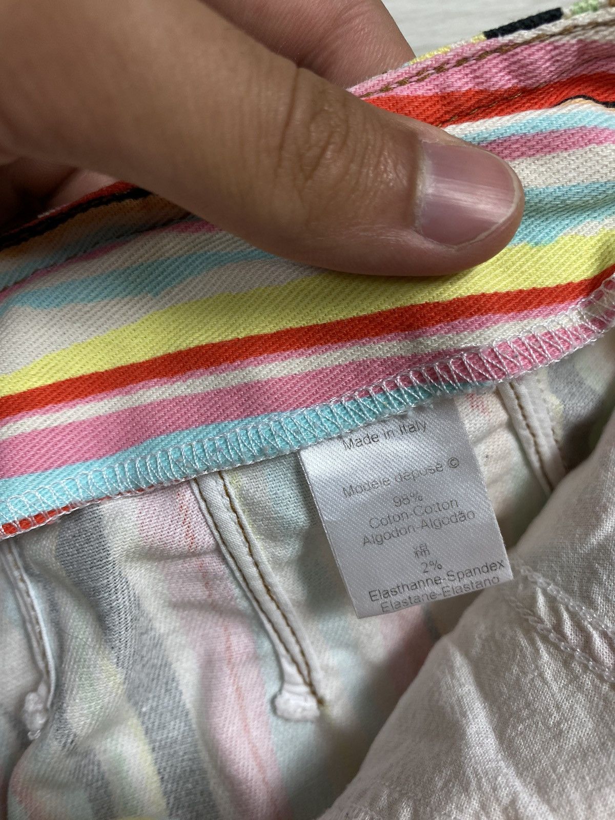 Kenzo × Vintage Kenzo Jeans Skirt Mini Striped Vintage Italy Women’s 90s Size 28" / US 6 / IT 42 - 6 Thumbnail