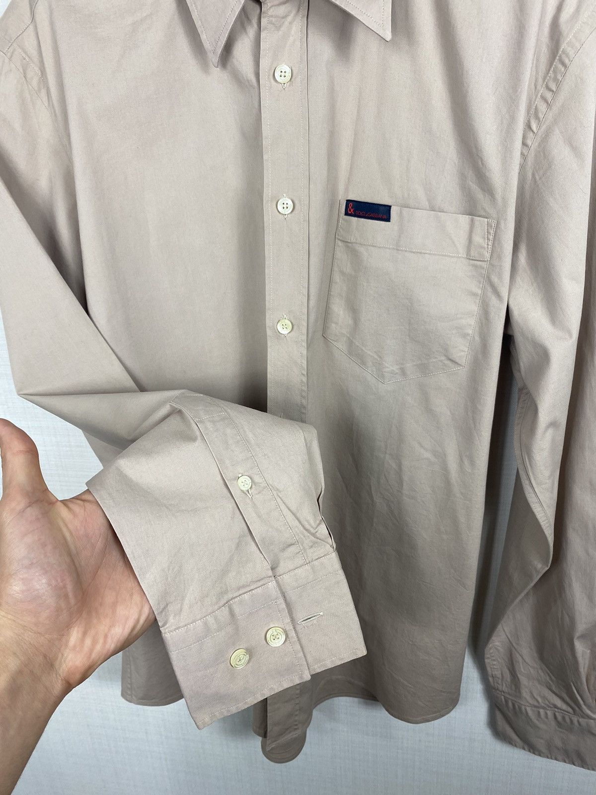 Dolce & Gabbana × Vintage Dolce & Gabbana button up shirt beige pocket military Size US M / EU 48-50 / 2 - 5 Thumbnail