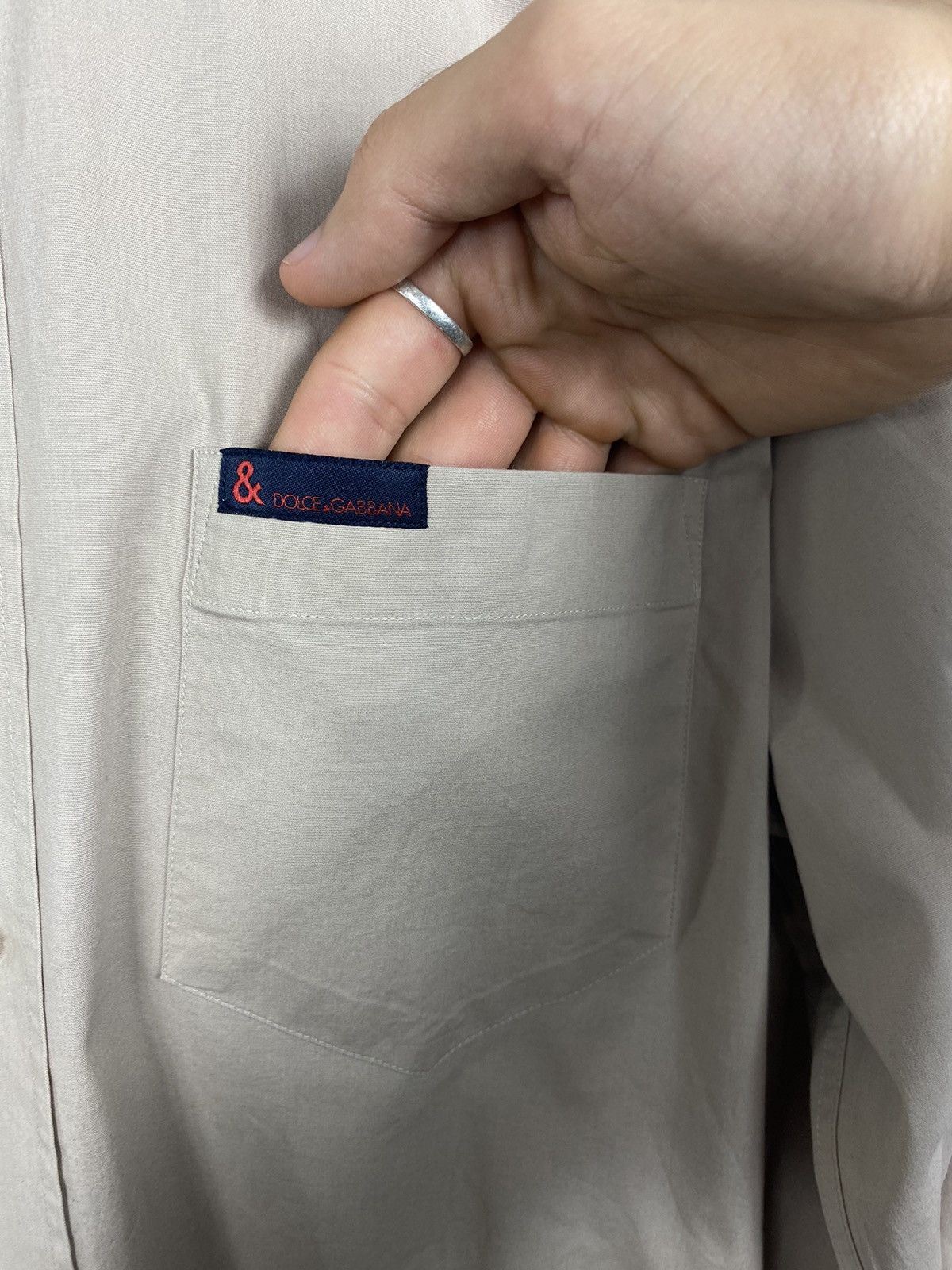 Dolce & Gabbana × Vintage Dolce & Gabbana button up shirt beige pocket military Size US M / EU 48-50 / 2 - 6 Thumbnail