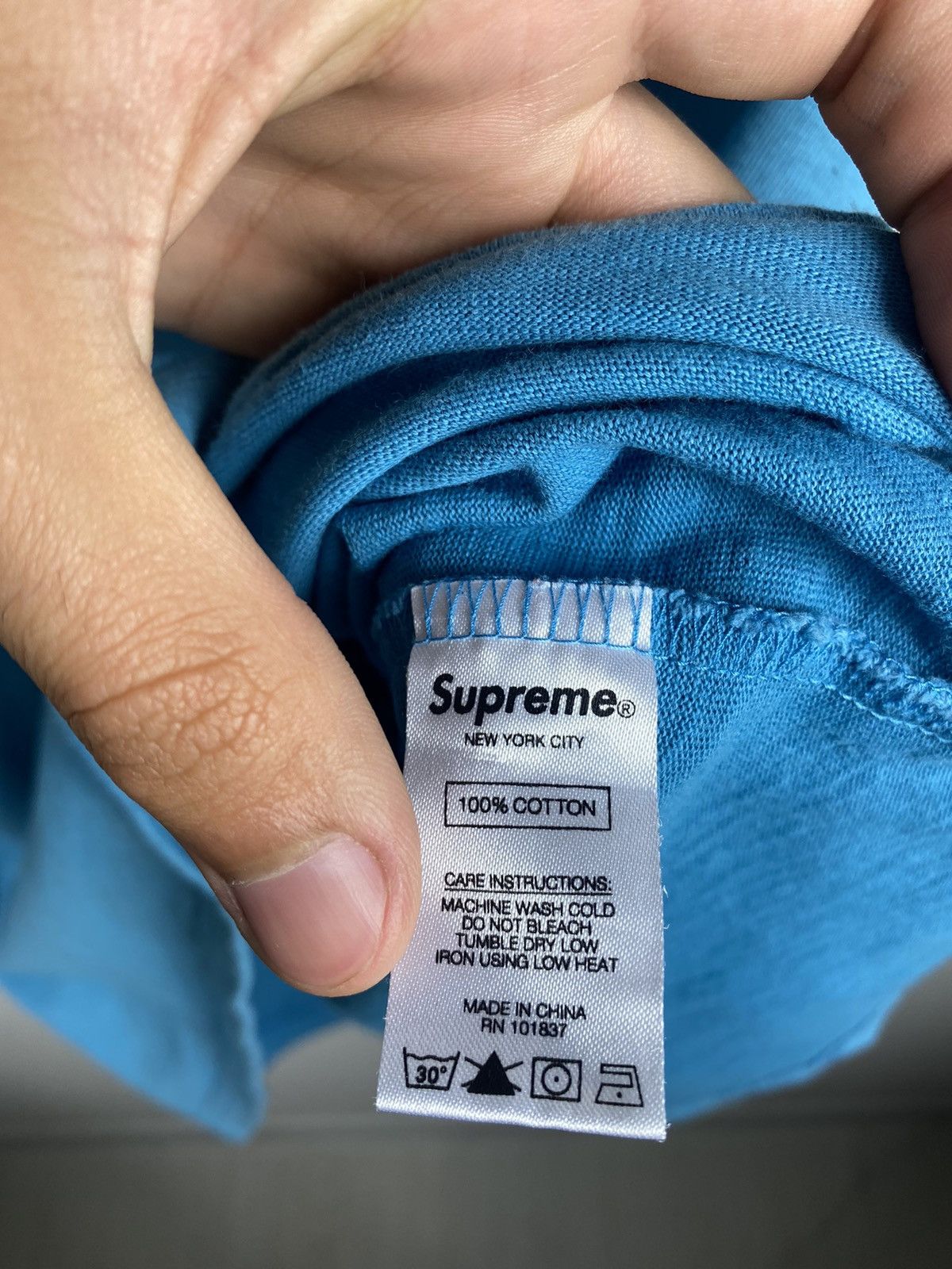 Supreme Supreme Pocket Tee Blue Box Logo T Shirt XL Cotton Size US XL / EU 56 / 4 - 7 Thumbnail