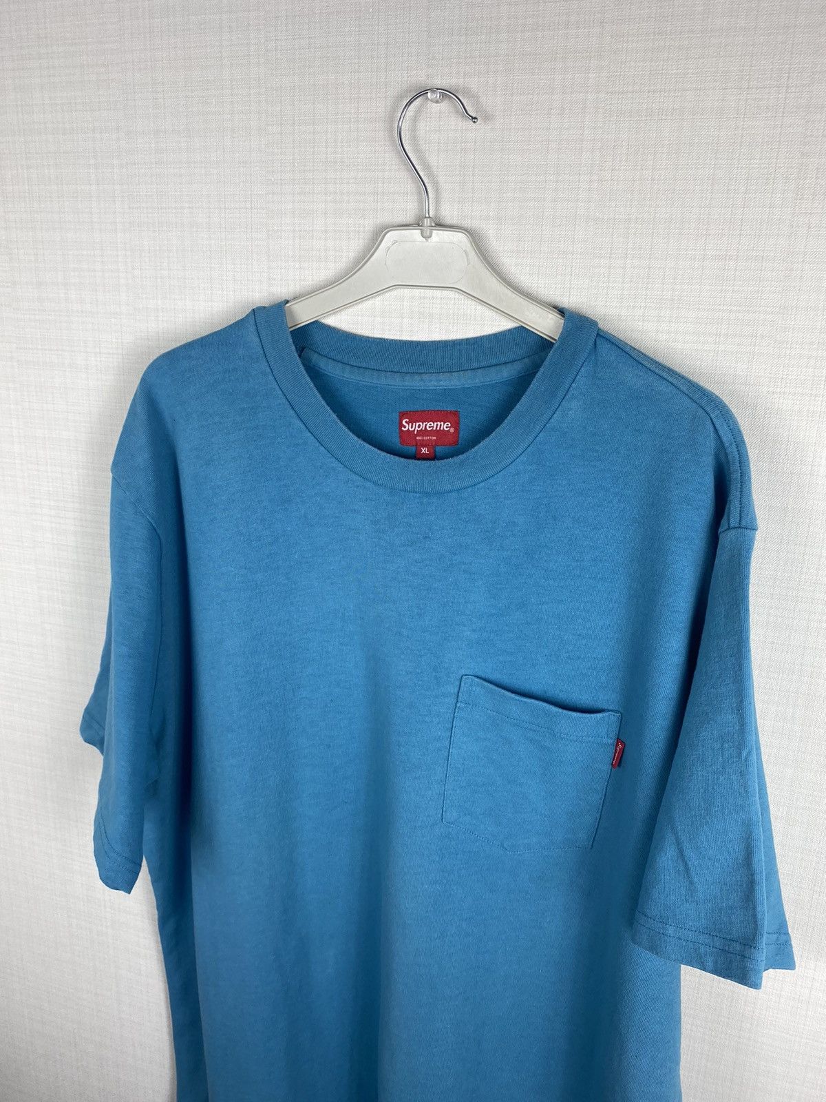 Supreme Supreme Pocket Tee Blue Box Logo T Shirt XL Cotton Size US XL / EU 56 / 4 - 3 Thumbnail