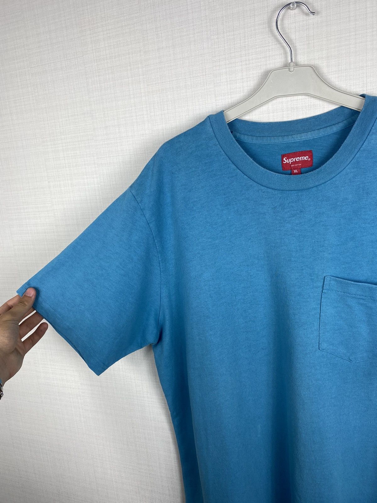 Supreme Supreme Pocket Tee Blue Box Logo T Shirt XL Cotton Size US XL / EU 56 / 4 - 4 Thumbnail