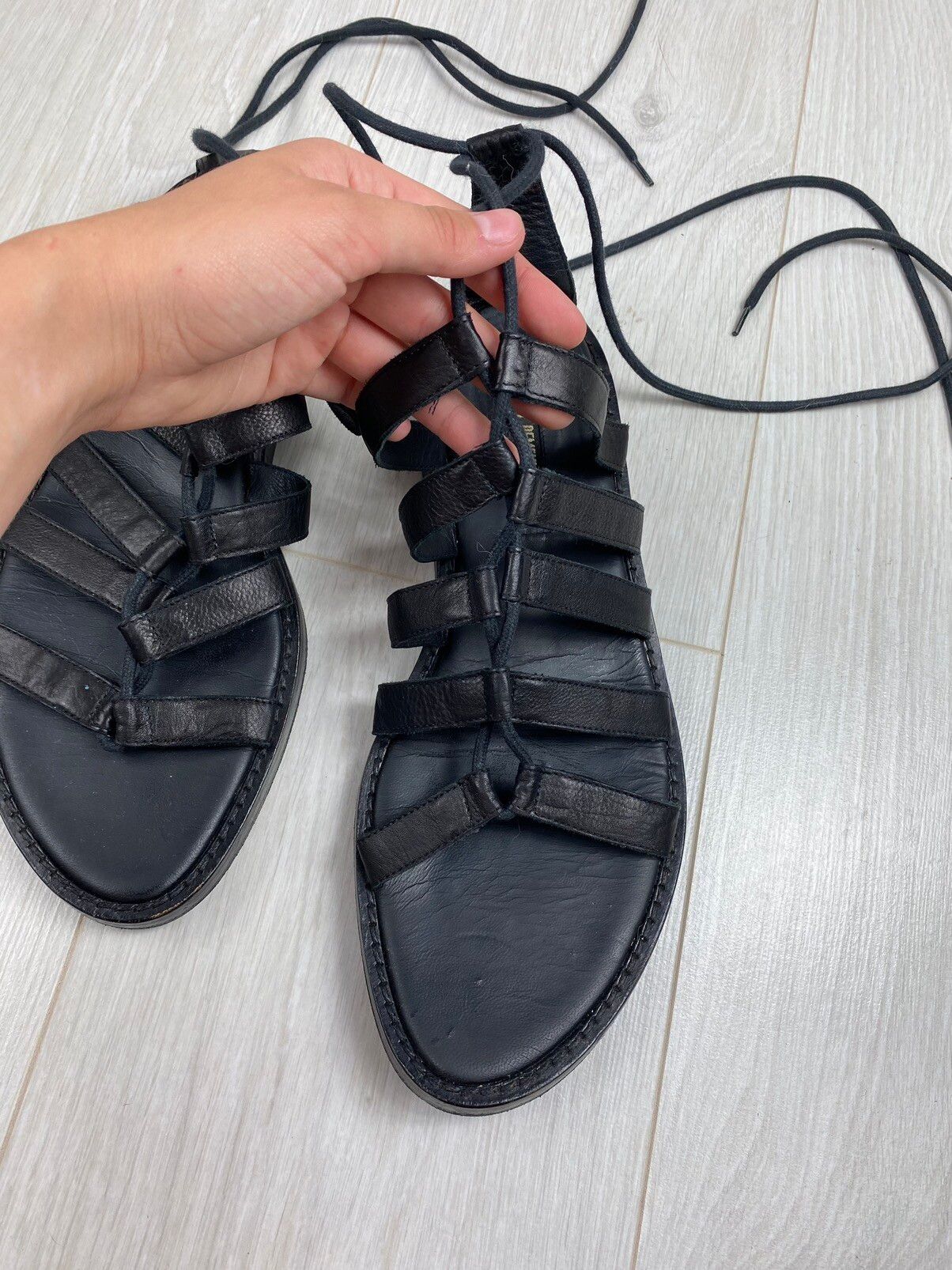 Vintage Ann Demeulemeester Leather Flat Gladiator Sandals High Size US 9 / EU 42 - 3 Thumbnail