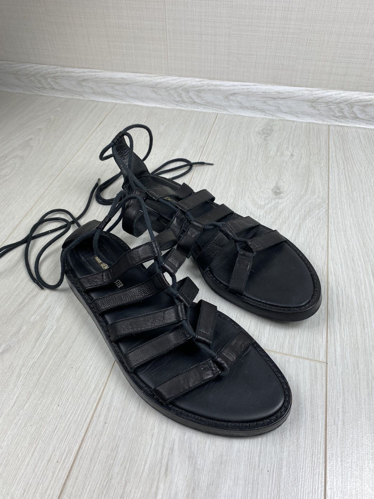 Vintage Ann Demeulemeester Leather Flat Gladiator Sandals High Size US 9 / EU 42 - 1 Preview
