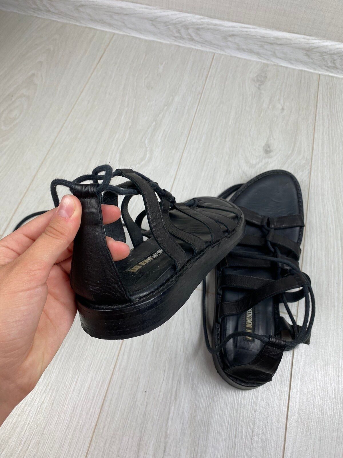 Vintage Ann Demeulemeester Leather Flat Gladiator Sandals High Size US 9 / EU 42 - 7 Thumbnail