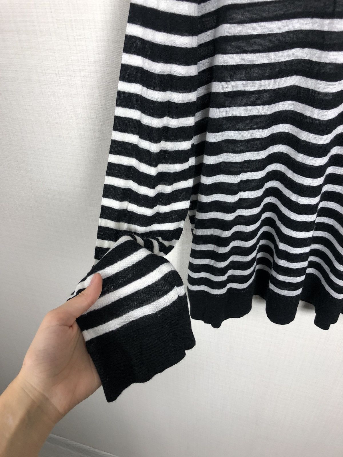 Rare T Alexander Wang Striped Sweater Long Sleeve ThIn Black Logo Size US M / EU 48-50 / 2 - 3 Thumbnail