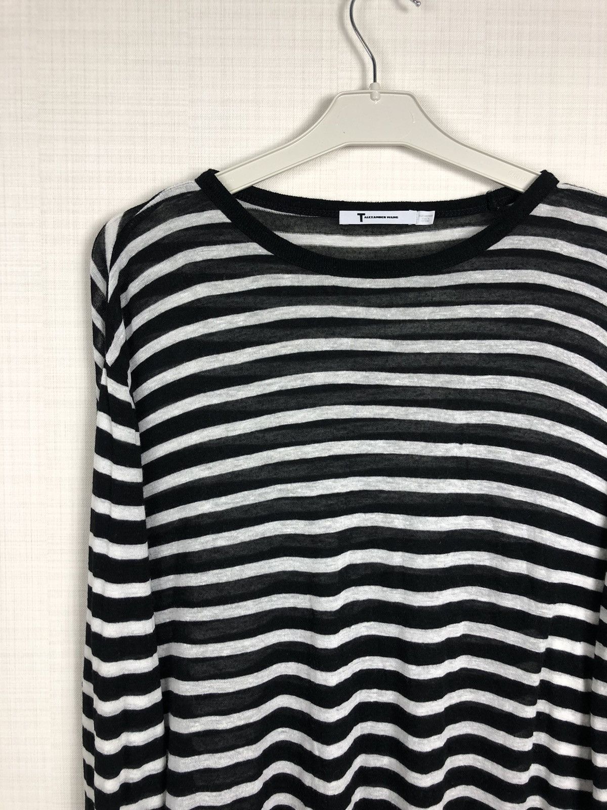 Rare T Alexander Wang Striped Sweater Long Sleeve ThIn Black Logo Size US M / EU 48-50 / 2 - 4 Thumbnail