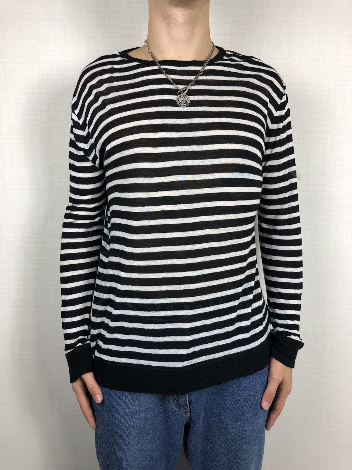 Rare T Alexander Wang Striped Sweater Long Sleeve ThIn Black Logo Size US M / EU 48-50 / 2 - 1 Preview