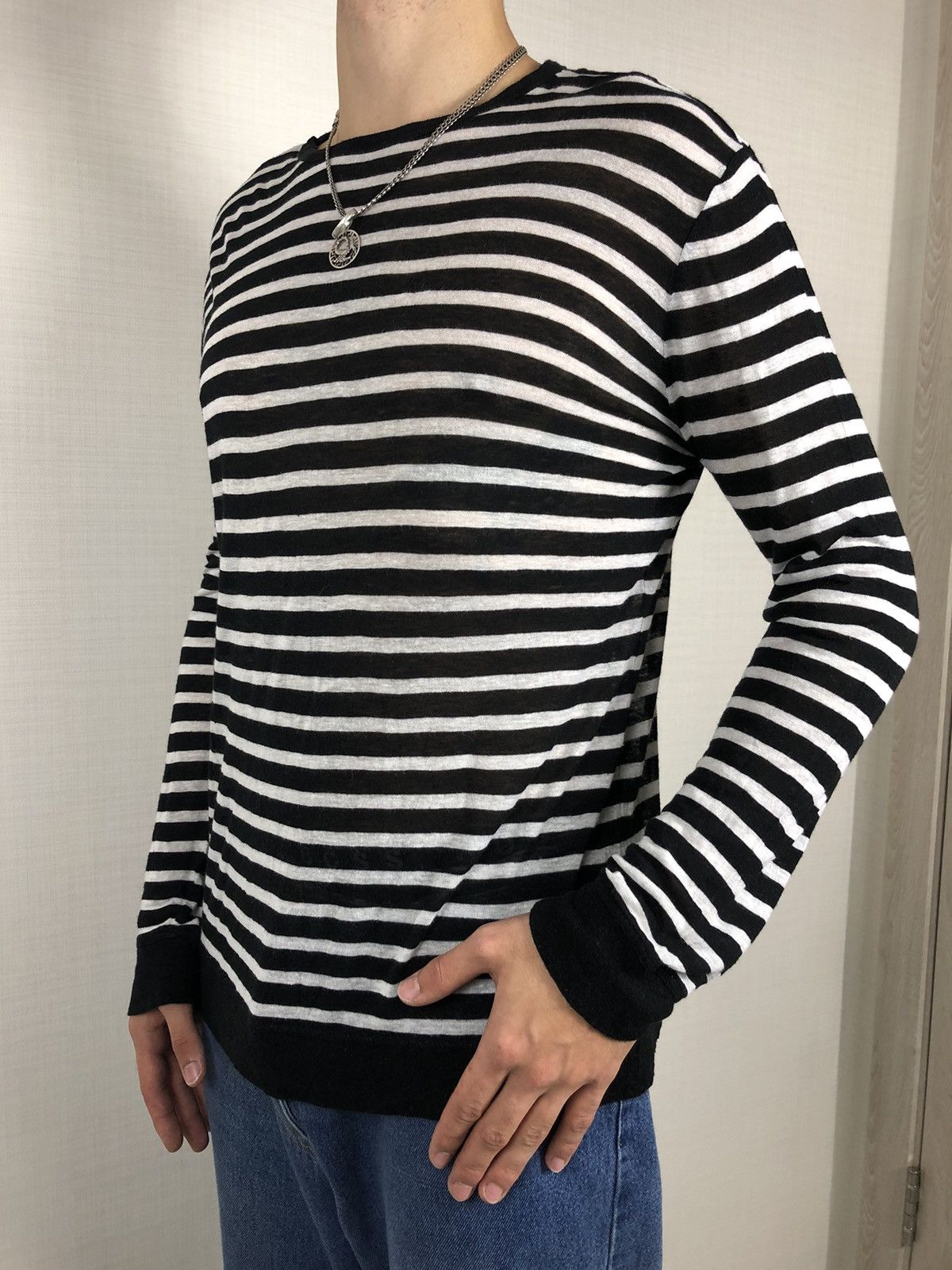 Rare T Alexander Wang Striped Sweater Long Sleeve ThIn Black Logo Size US M / EU 48-50 / 2 - 8 Preview