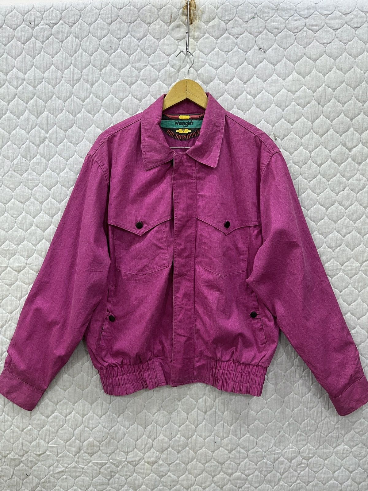 Wrangler (Bbb). VINTAGE WRANGLER BRUSH POPPER BOMBER JACKET STYLE Size US L / EU 52-54 / 3 - 1 Thumbnail