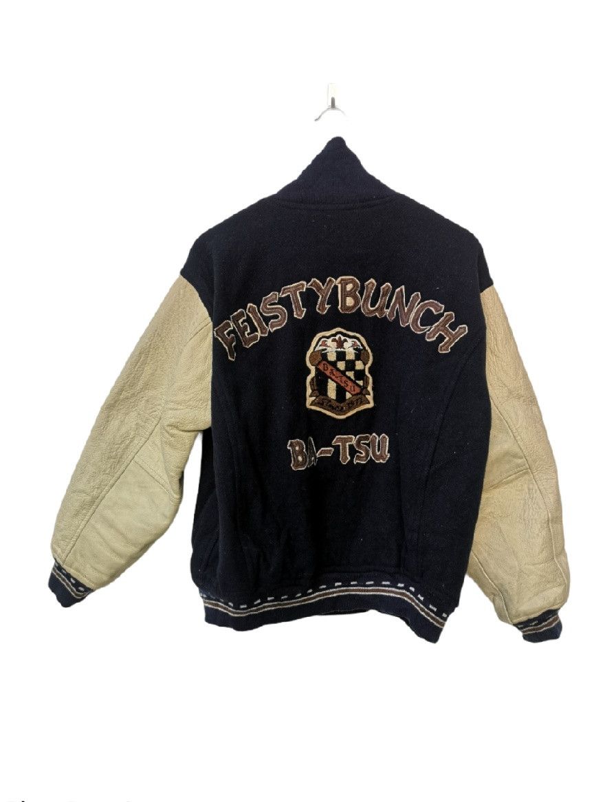 American College 💣OFFER VTG Ba-tsu Varsity Jacket Leather Sleeve | Grailed