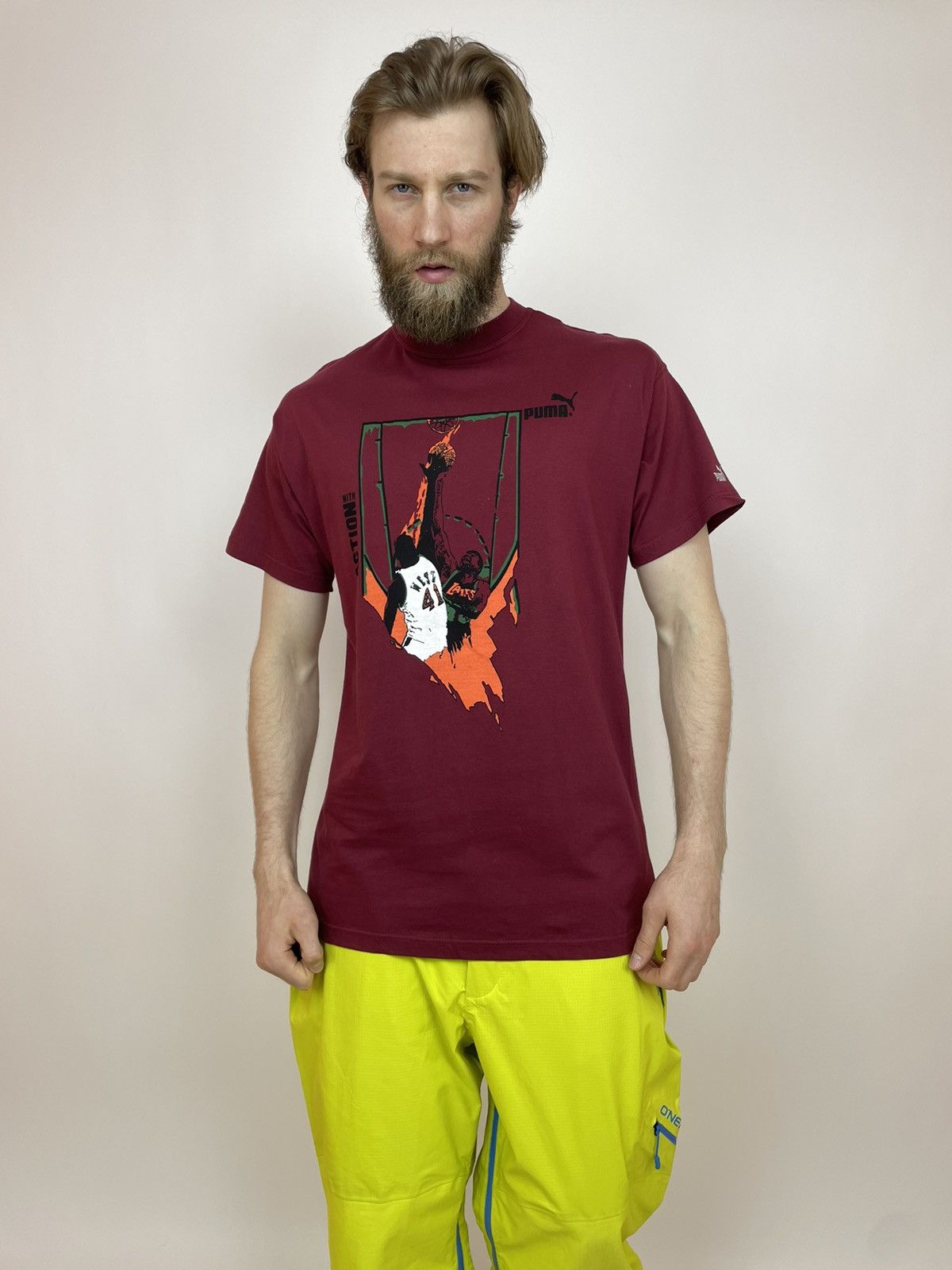 Puma × Vintage PUMA VINTAGE t-shirt Action with 41 WEST Basketball Mens Size US L / EU 52-54 / 3 - 2 Thumbnail