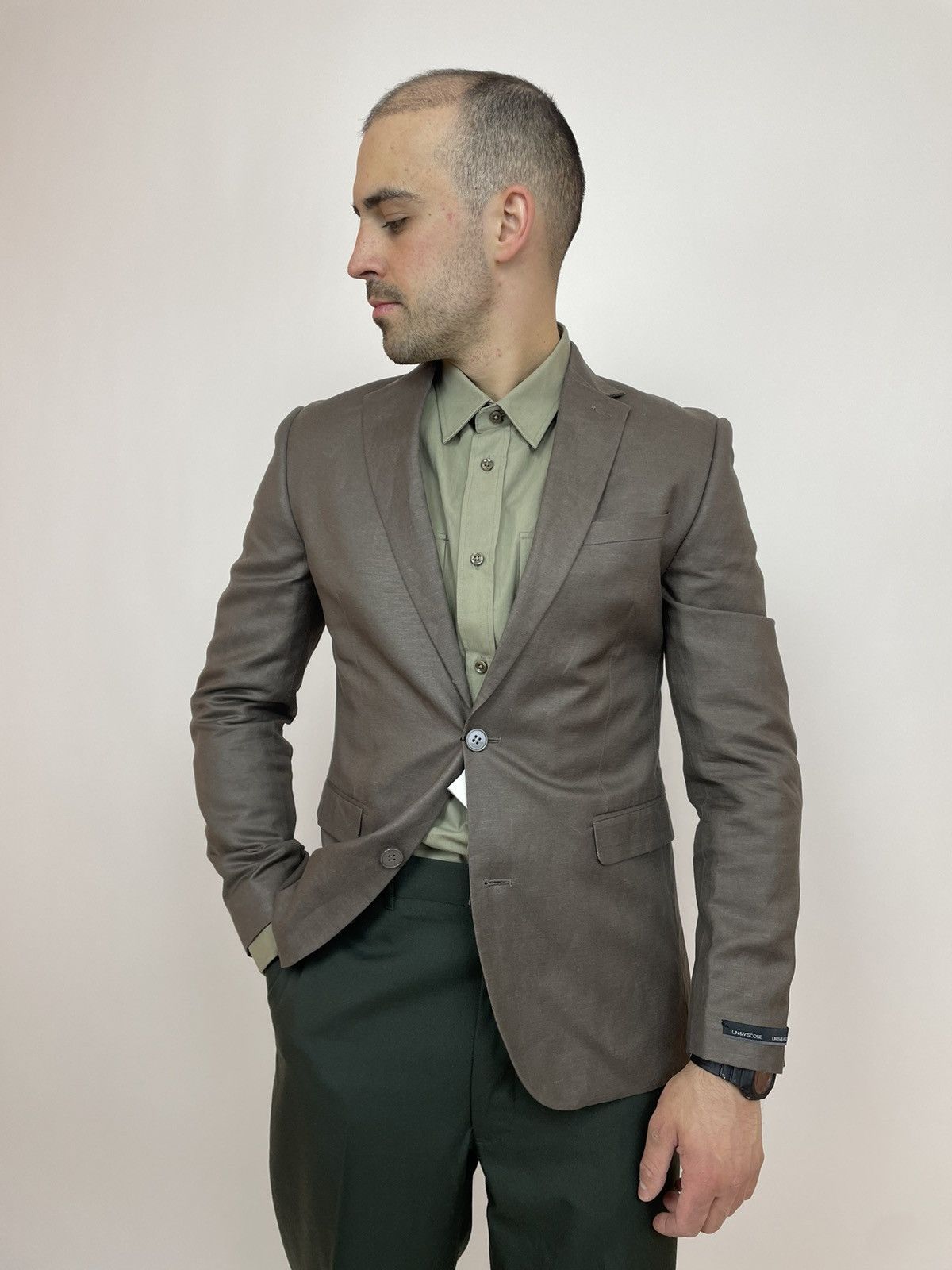 Celio Celio Club Linen&Viscose Blazer Slim fit Mens size 46 Size 46S - 3 Thumbnail
