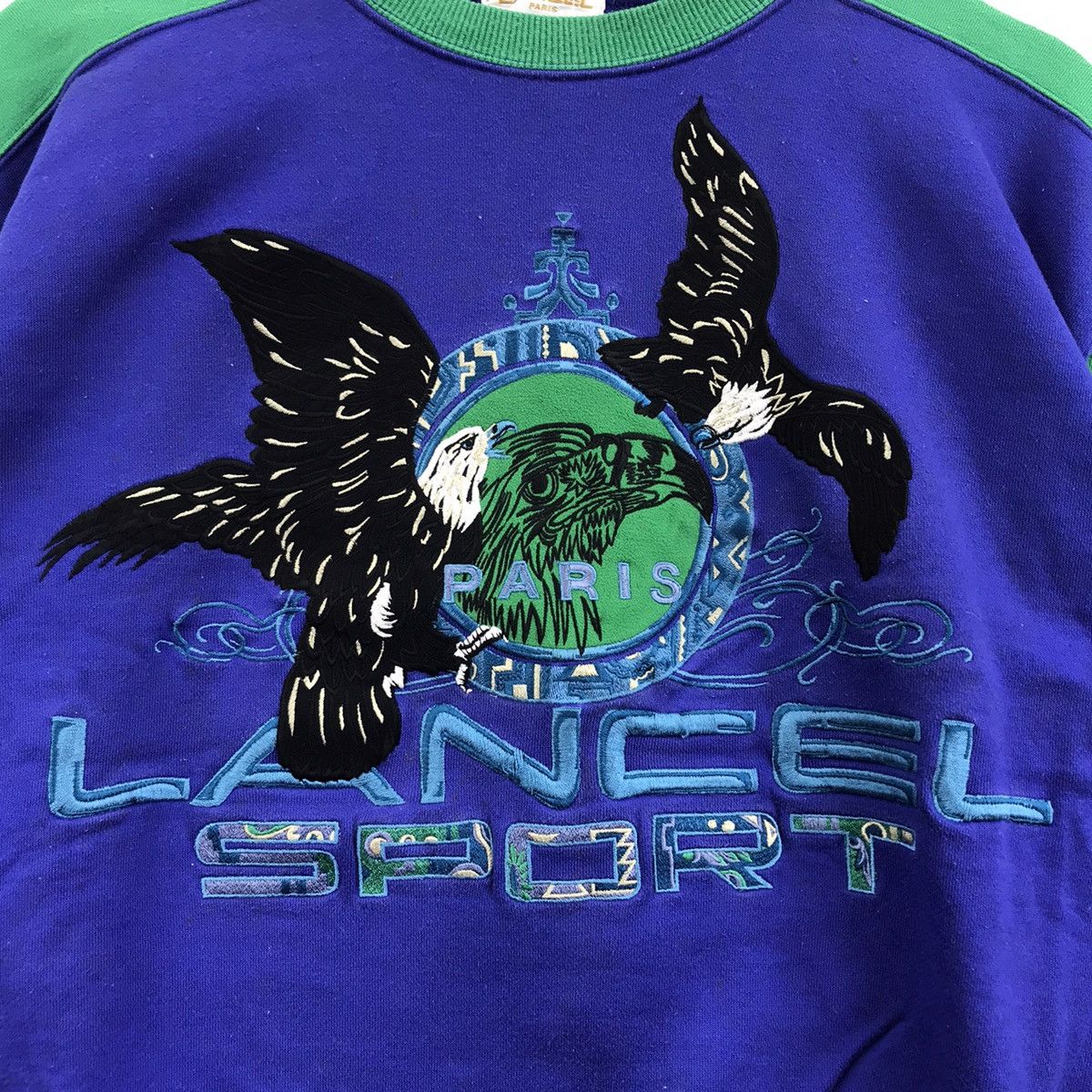 Lancel 90s LANCEL PARIS Eagle Color Block Embroidered Blue Green Size US M / EU 48-50 / 2 - 3 Thumbnail
