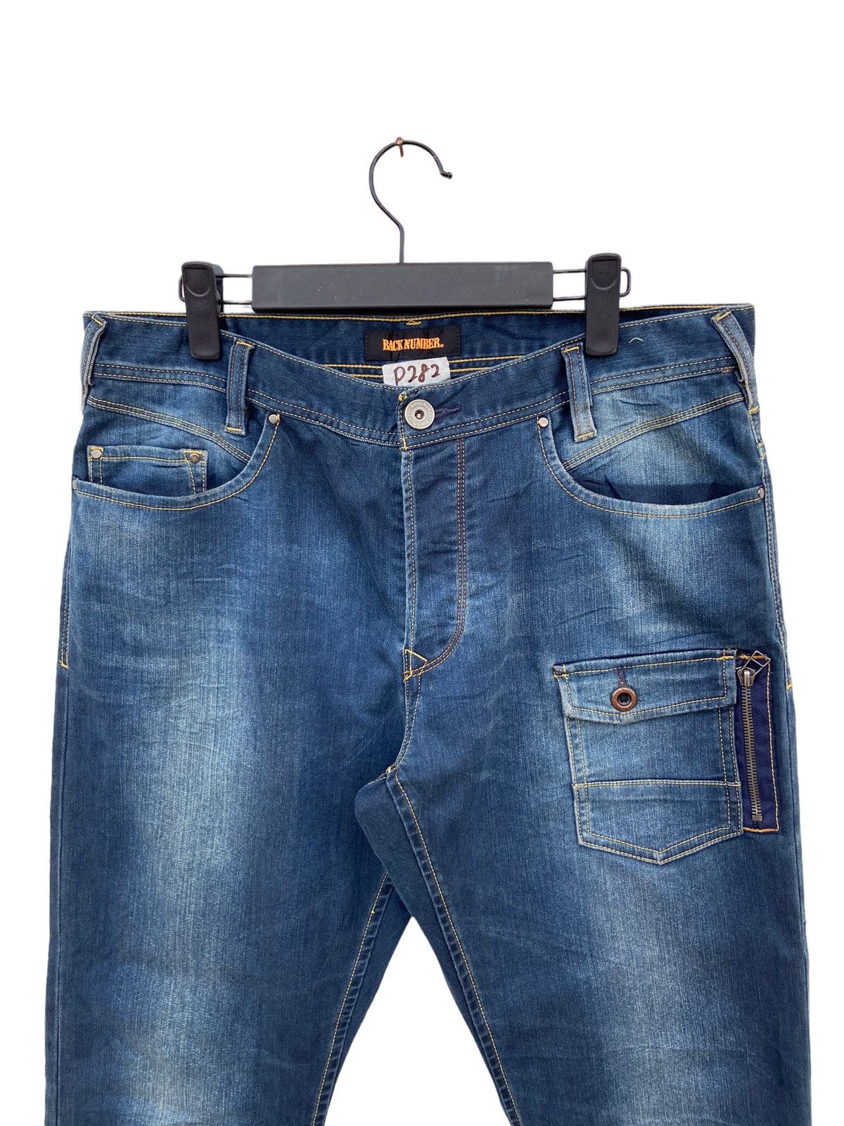 image of Designer Back Number Jeans in Blue, Men's (Size 33)