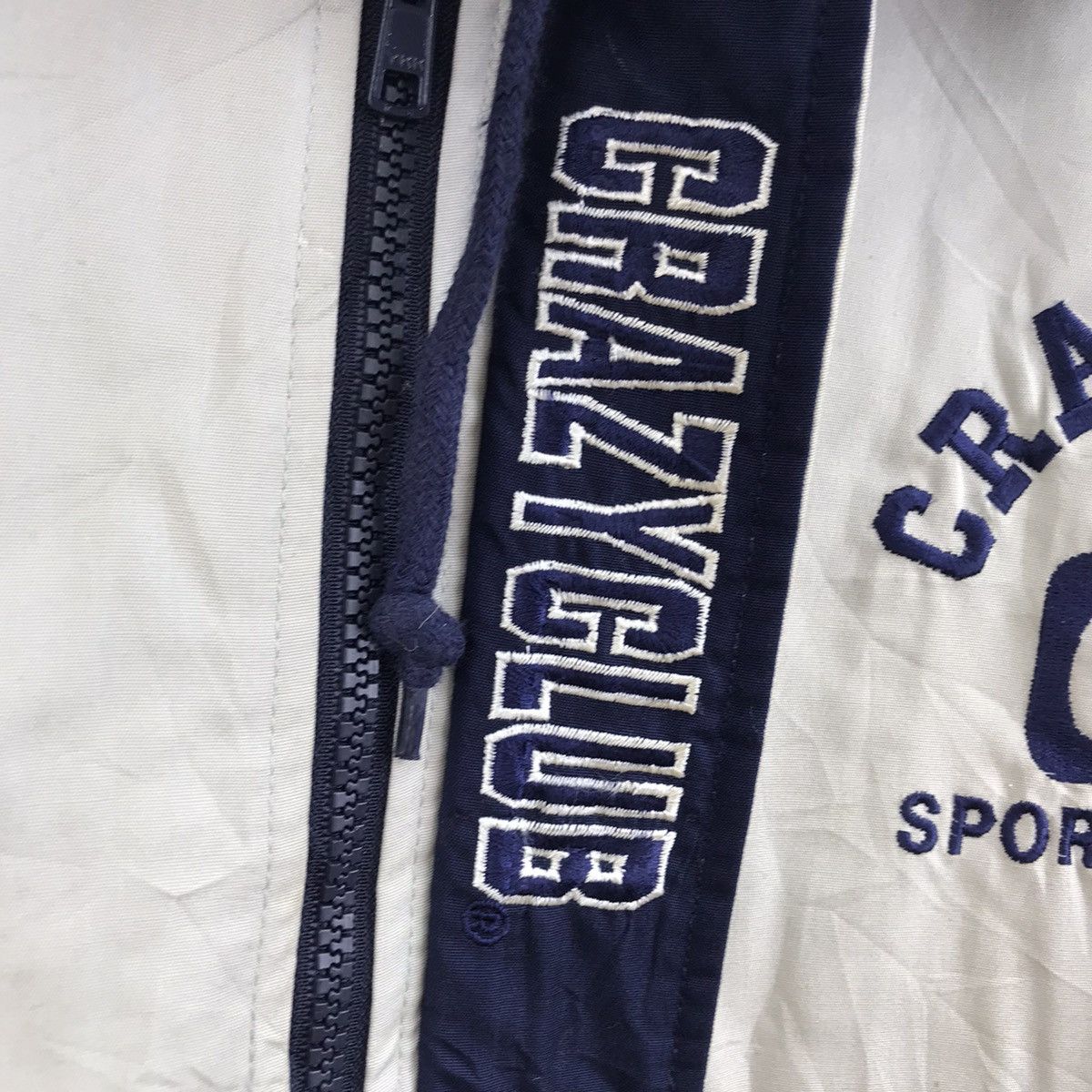 Vintage CRAZY CLUB ACTIVELY Staff Sportswear Silver Hoodie Jacket Size US XL / EU 56 / 4 - 7 Thumbnail