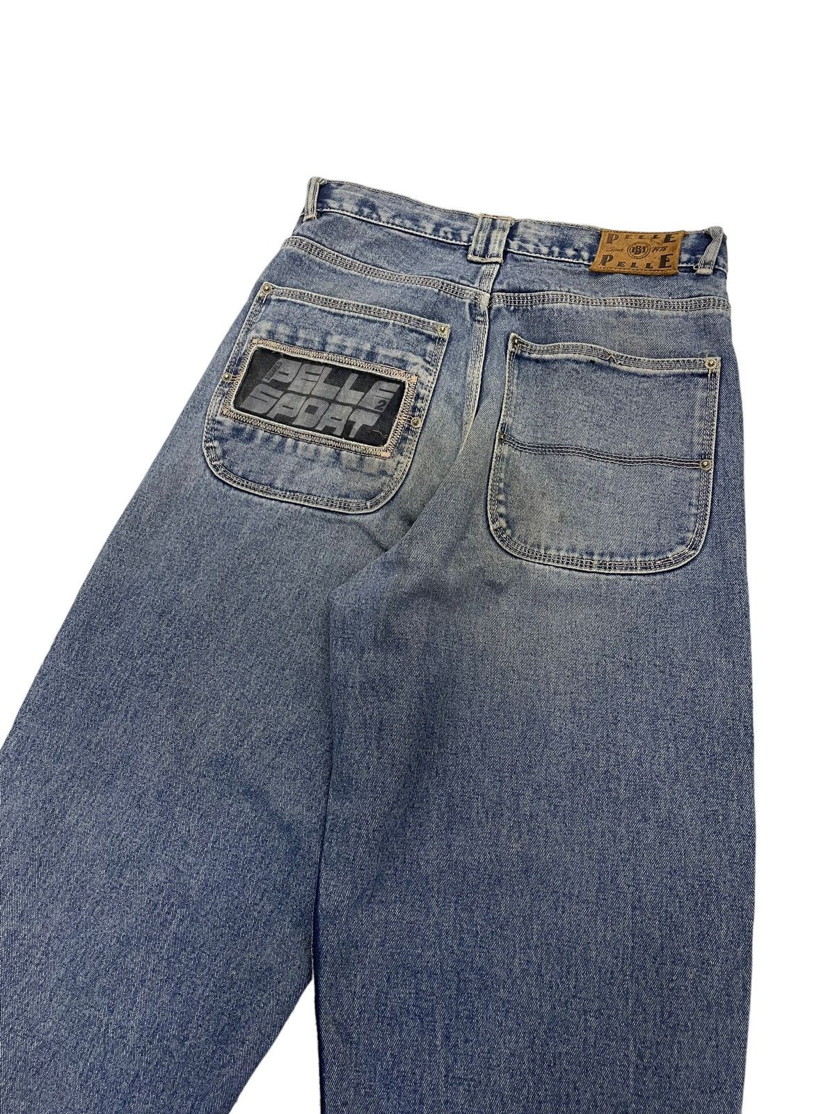 image of Jnco x Marc Buchanan Vintage Pelle Pelle Marc Buchanan Baggy Jeans Distressed in Blue (Size 30)