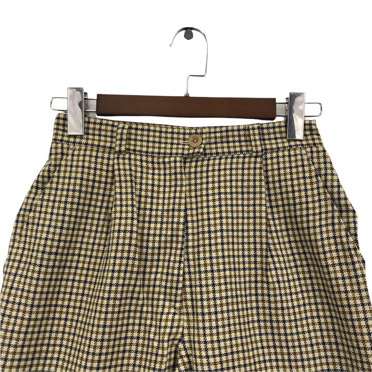 Vintage Vintage RAY BEAMS FRANCE Check Wool Trousers Casual Pant Size US 26 / EU 42 - 2 Thumbnail