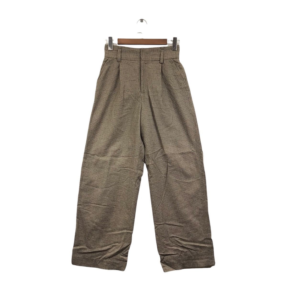 HIGH H/STANDARD Japan High Waist Baggy CheckWool Casual Pant
