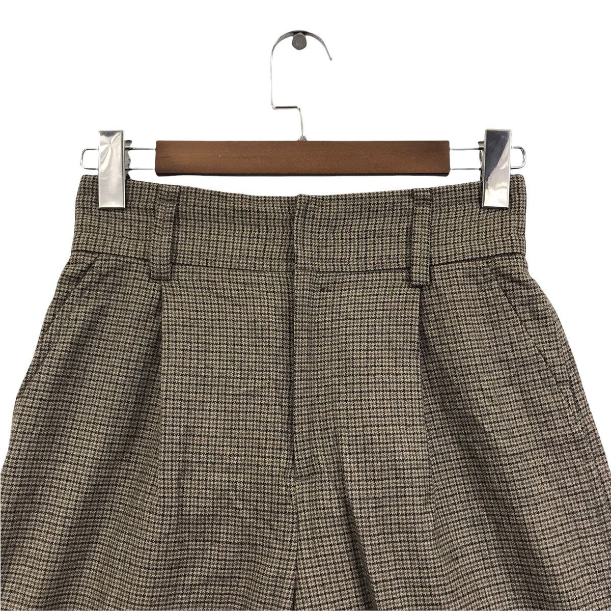 Japanese Brand HIGH H/STANDARD Japan High Waist Baggy CheckWool Casual Pant Size US 26 / EU 42 - 2 Thumbnail