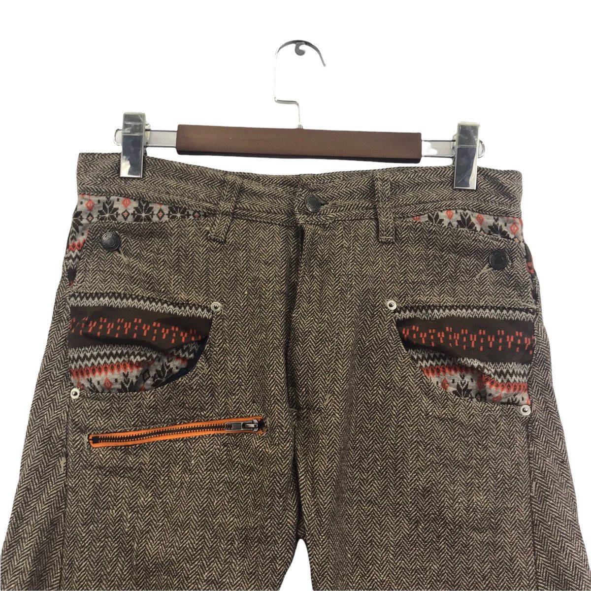 Vintage BREATHMINT Brth Number Nine Navajo Native Curved Wool Pant Size US 33 - 2 Thumbnail
