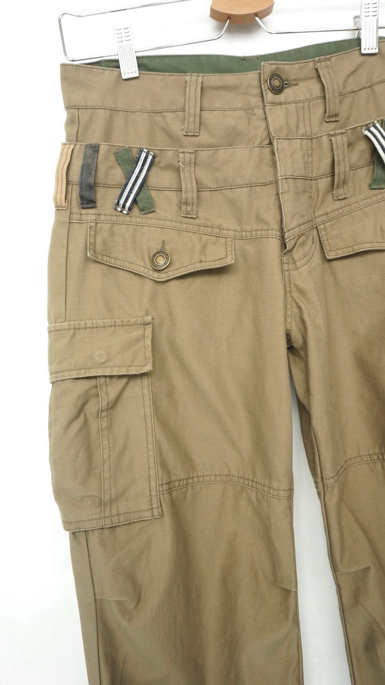 Japanese Brand Japan PANASPUR 6 Pocket Double Waist Roll Up Cargo Pants Size US 29 - 5 Thumbnail