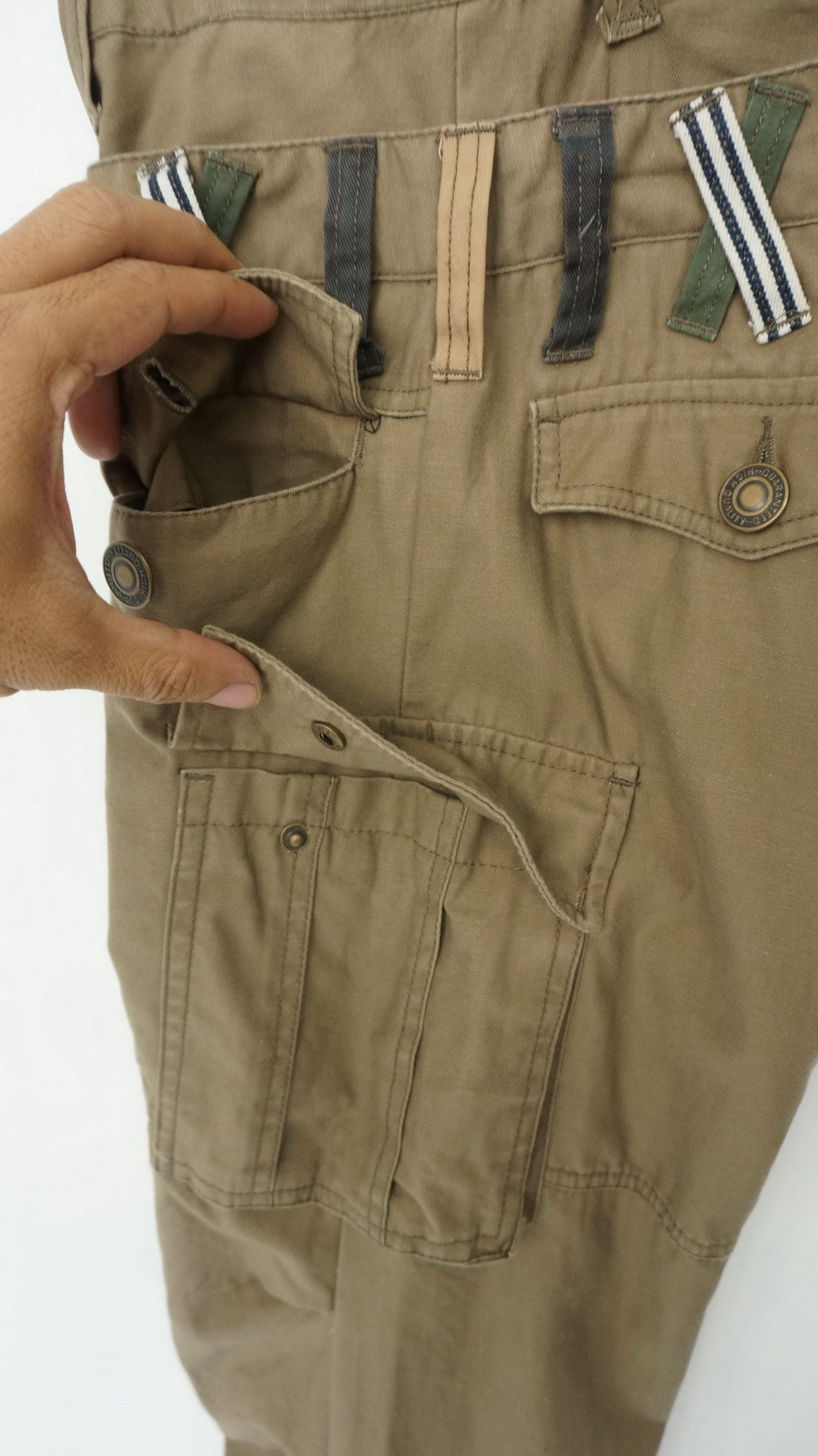 Japanese Brand Japan PANASPUR 6 Pocket Double Waist Roll Up Cargo Pants Size US 29 - 9 Thumbnail