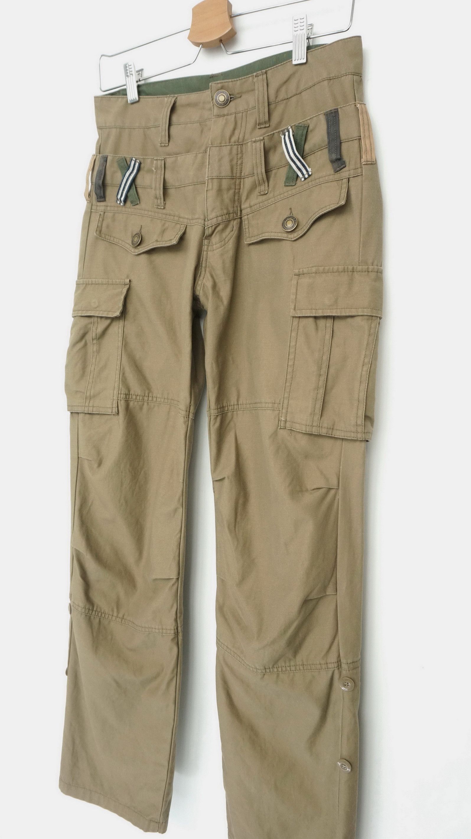 Japanese Brand Japan PANASPUR 6 Pocket Double Waist Roll Up Cargo Pants Size US 29 - 8 Thumbnail
