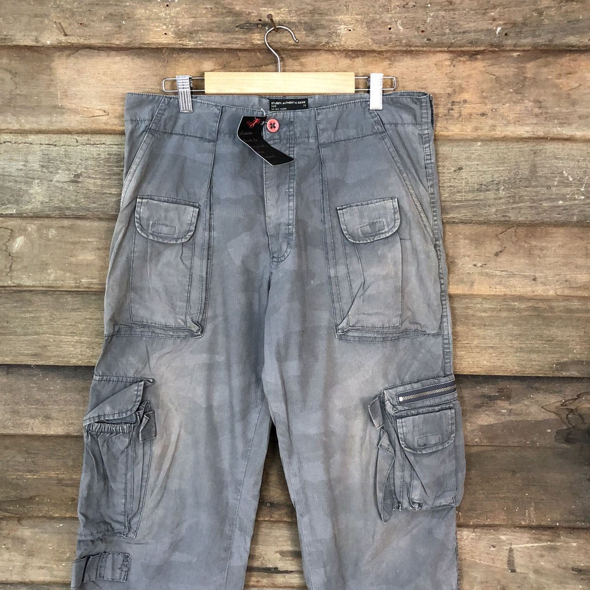 Stussy DL Stussy Grey Cargo Multipocket streetwear Pants #5154 Size US 30 / EU 46 - 2 Thumbnail