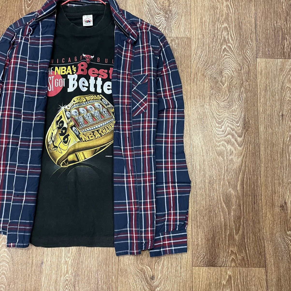 Vintage Vintage 90s Plaid Shirt Navy Red Checkered Grunge Streetwear Size US L / EU 52-54 / 3 - 2 Thumbnail