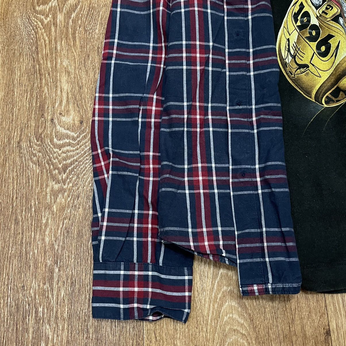 Vintage Vintage 90s Plaid Shirt Navy Red Checkered Grunge Streetwear Size US L / EU 52-54 / 3 - 3 Thumbnail