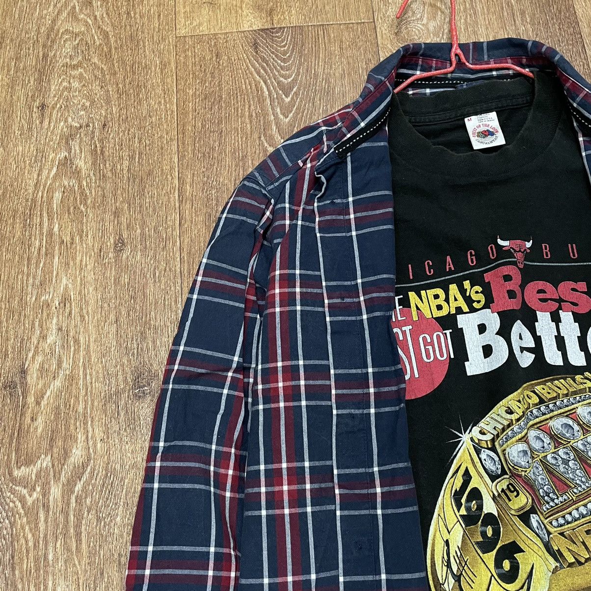 Vintage Vintage 90s Plaid Shirt Navy Red Checkered Grunge Streetwear Size US L / EU 52-54 / 3 - 4 Thumbnail