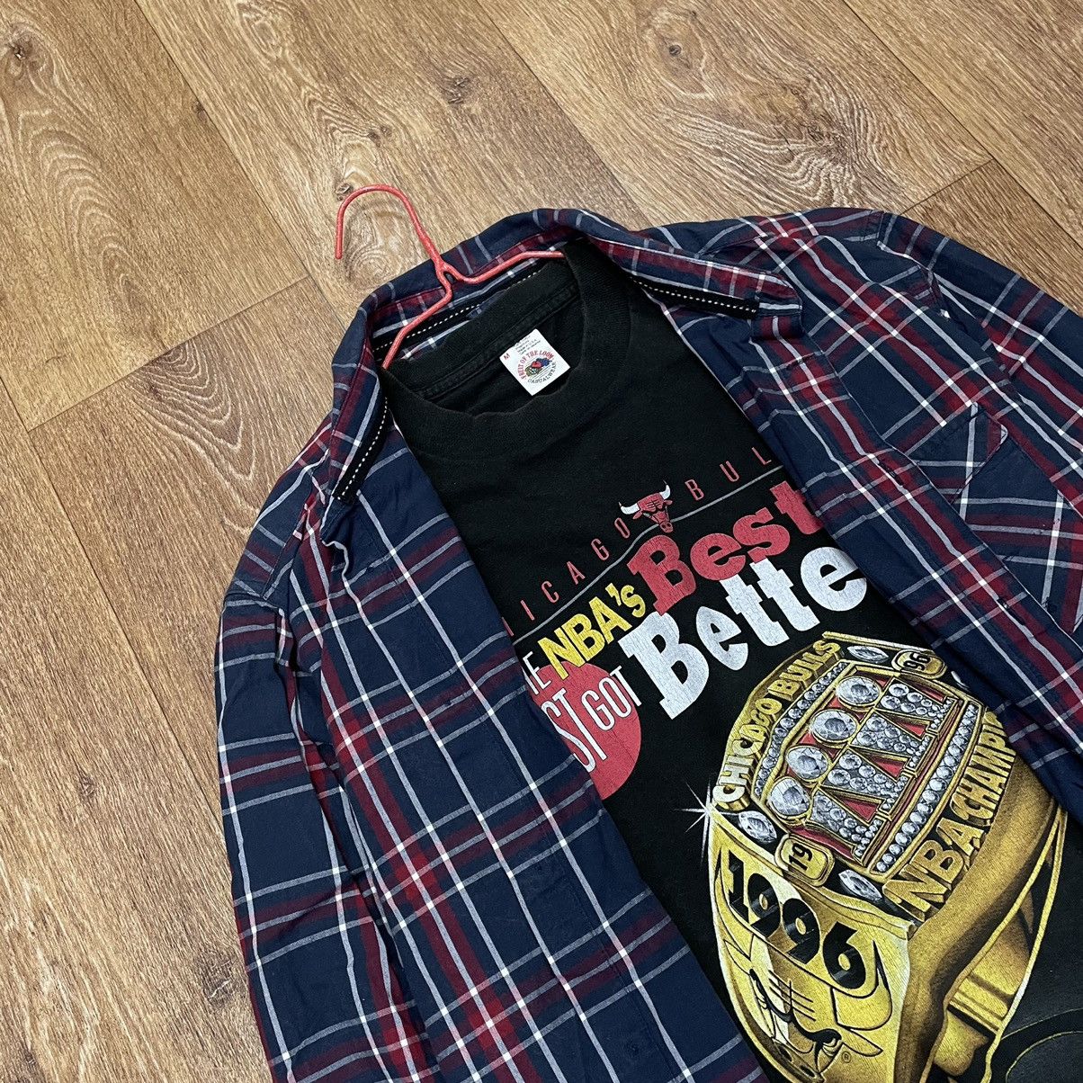 Vintage Vintage 90s Plaid Shirt Navy Red Checkered Grunge Streetwear Size US L / EU 52-54 / 3 - 5 Thumbnail