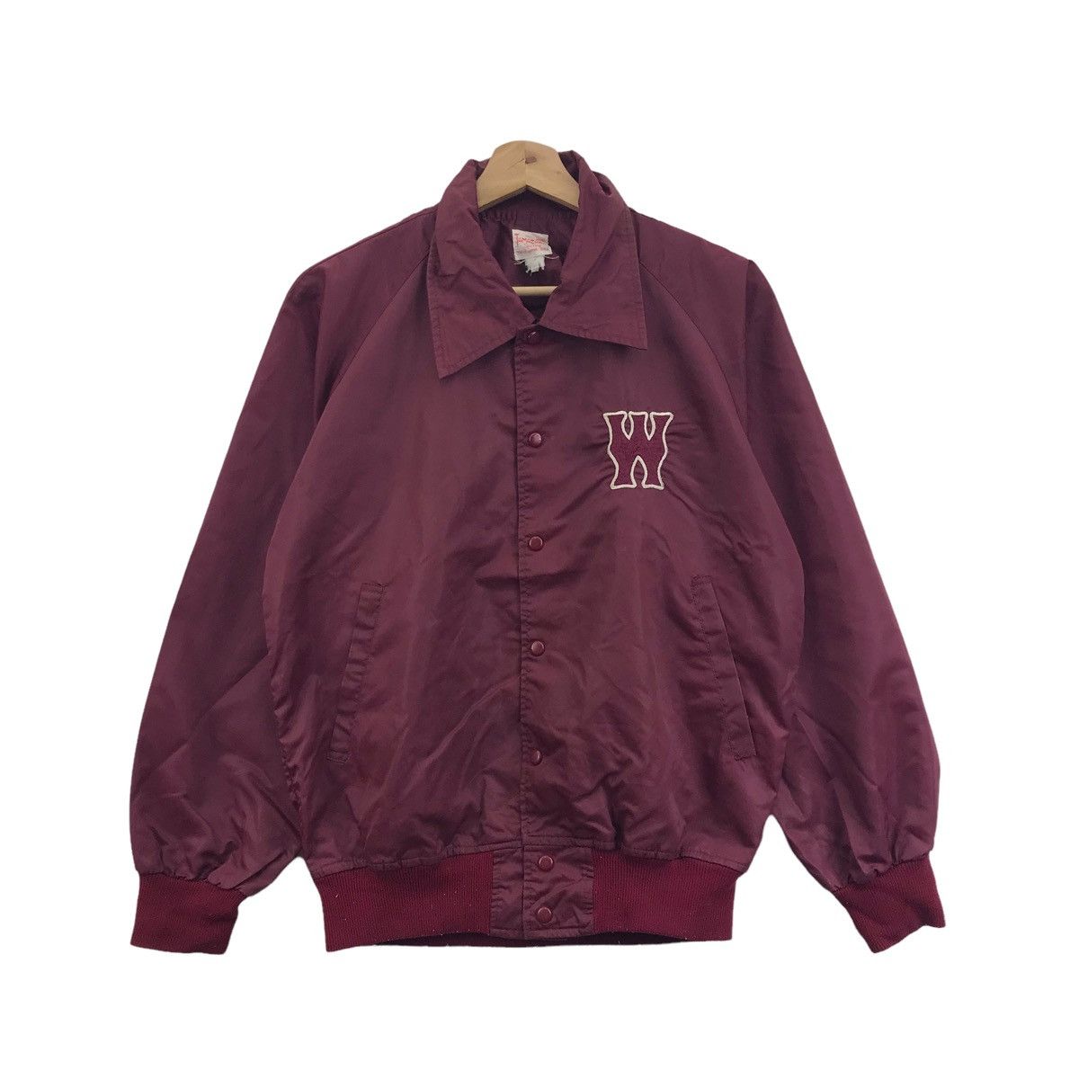 Vintage W TAMAZAHA Sporting Japan Maroon CoachJacket Varsity