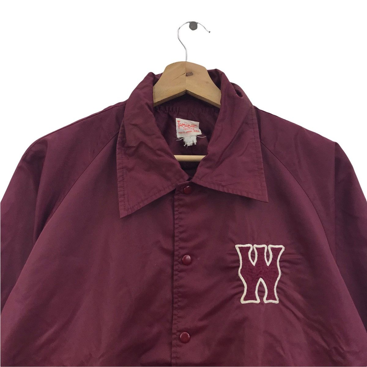 Vintage Vintage W TAMAZAHA Sporting Japan Maroon CoachJacket Varsity Size US M / EU 48-50 / 2 - 2 Thumbnail