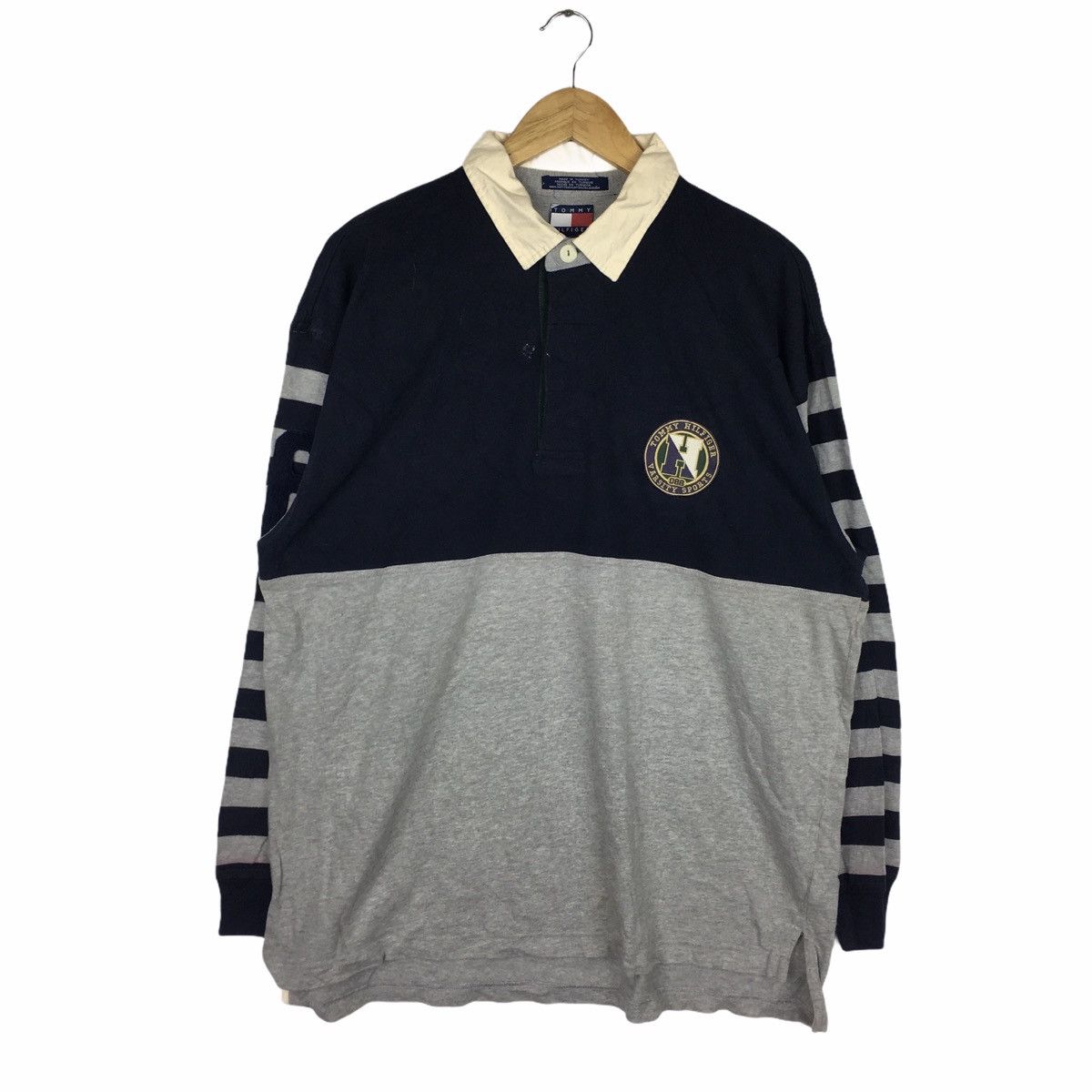 TOMMY HILFIGER Stripped Rugby Polo Tee Shirt Sailing Gear