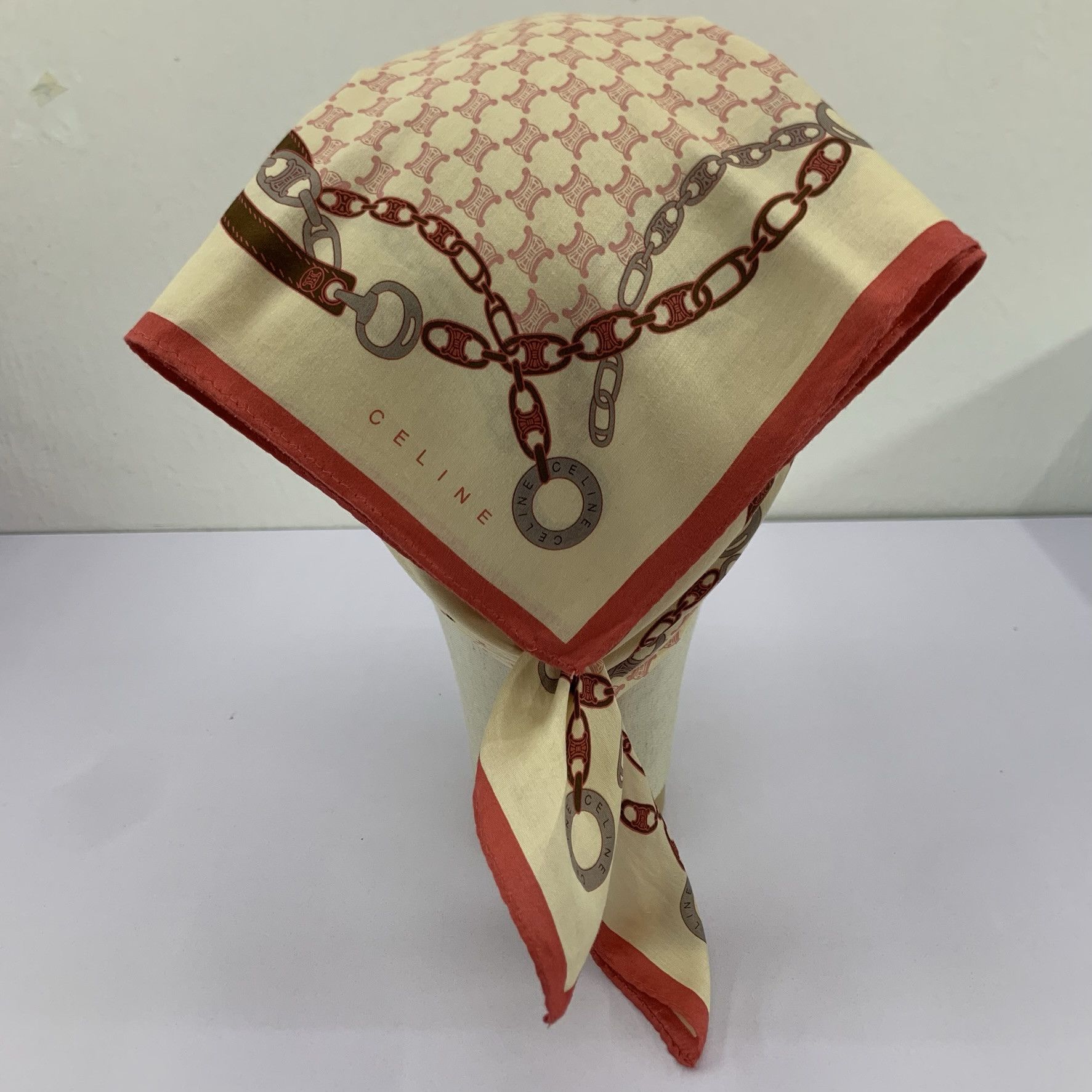 Celine Vintage Celine Headscarf Neckerchief Handkerchief-1037 Size ONE SIZE - 3 Thumbnail