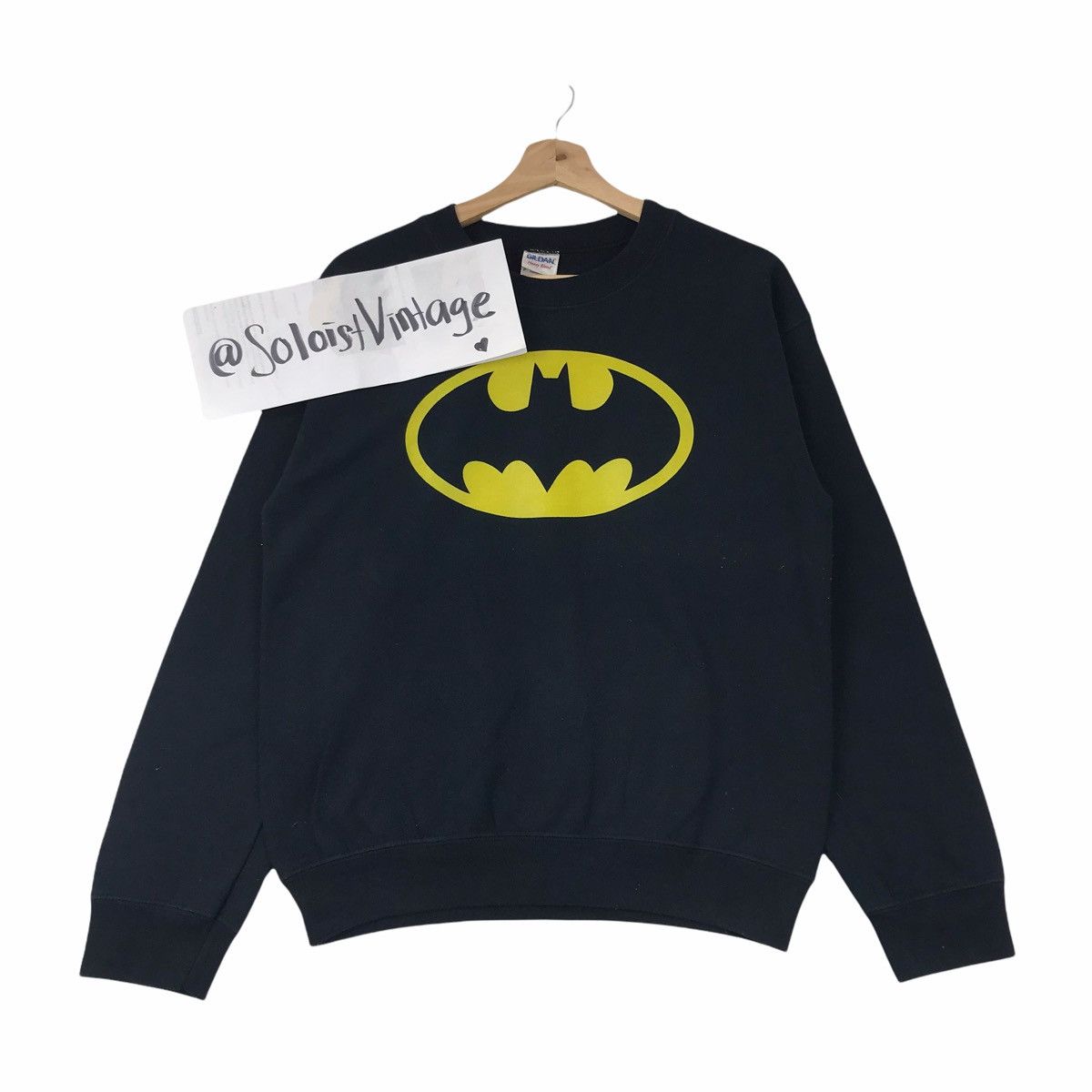 Gildan Vintage BATMAN DC COMICS Logo Print Black Sweatshirt Size US S / EU 44-46 / 1 - 1 Thumbnail