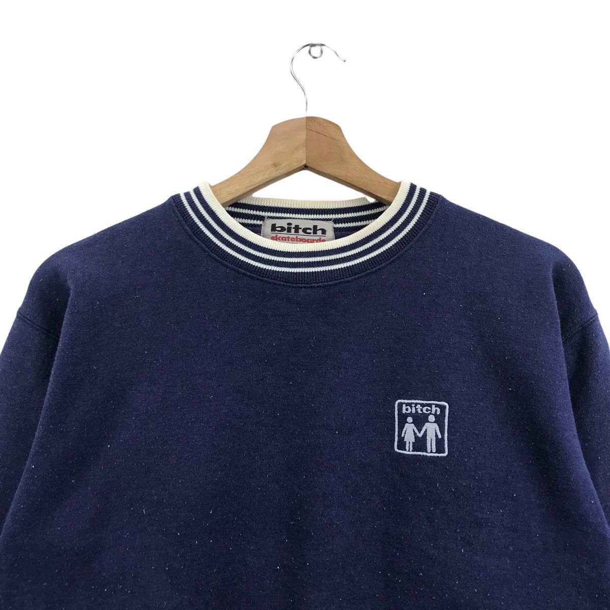 Vintage Vintage BITCH SKATEBOARD STREETWEAR Ringer Blue Sweatshirt Size US M / EU 48-50 / 2 - 2 Thumbnail